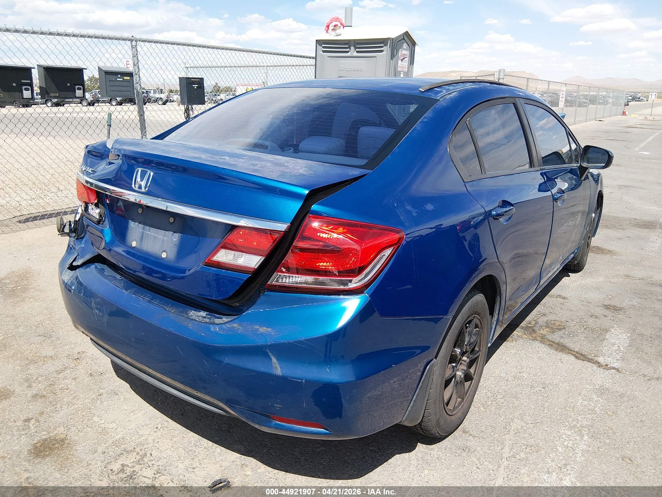 2015 Honda Civic Lx Blue vin: 19XFB2F58FE009659