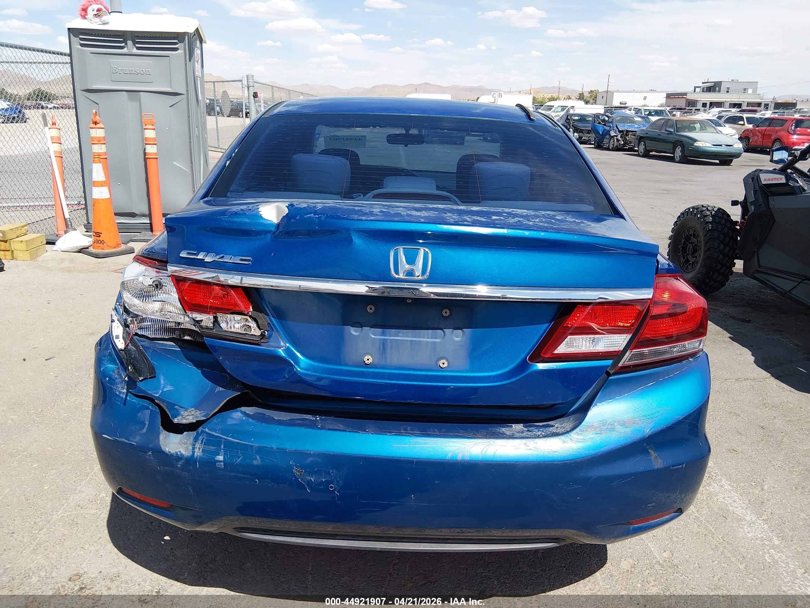 2015 Honda Civic Lx Blue vin: 19XFB2F58FE009659