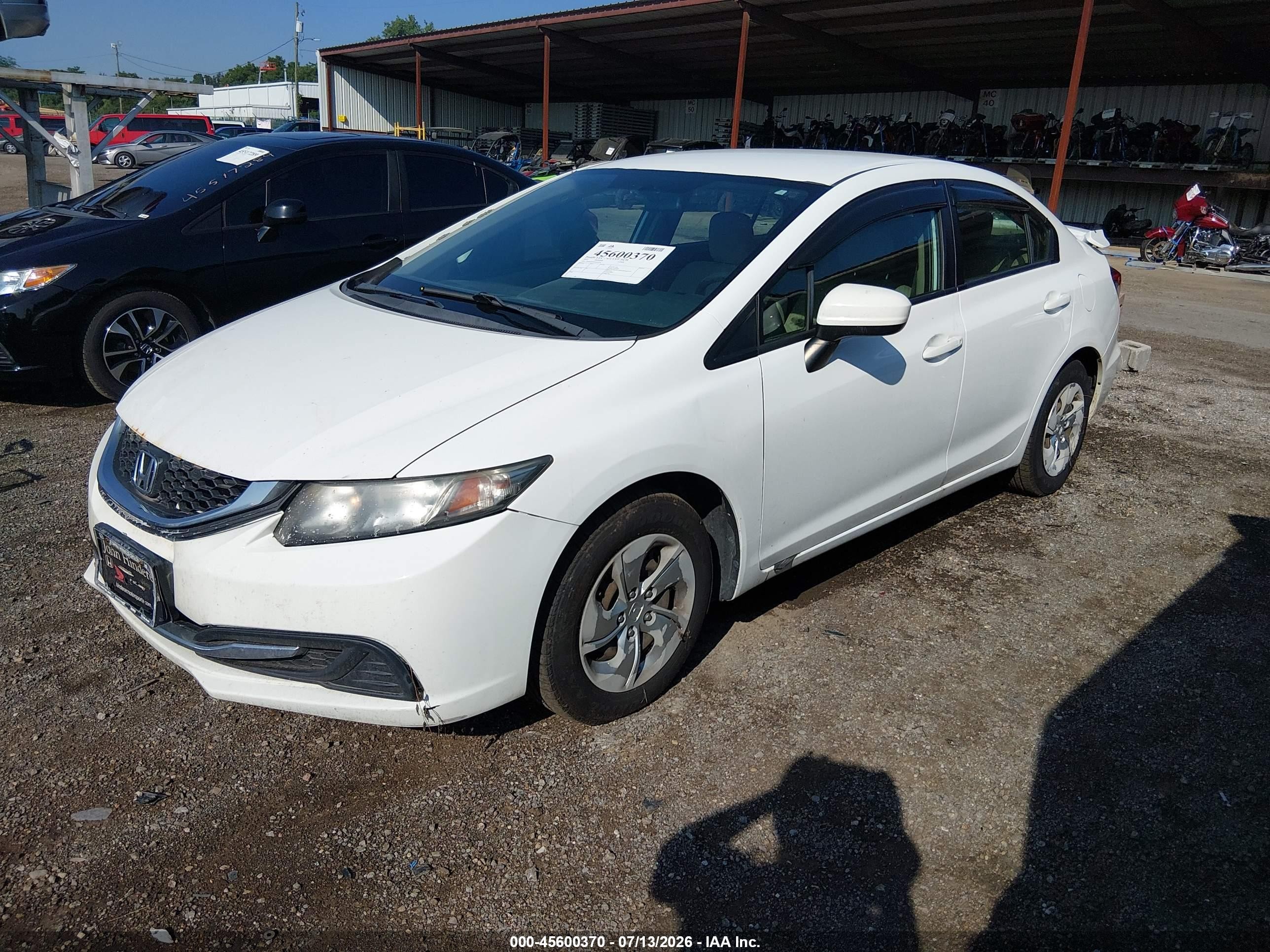 2015 Honda Civic Lx White vin: 19XFB2F58FE026574