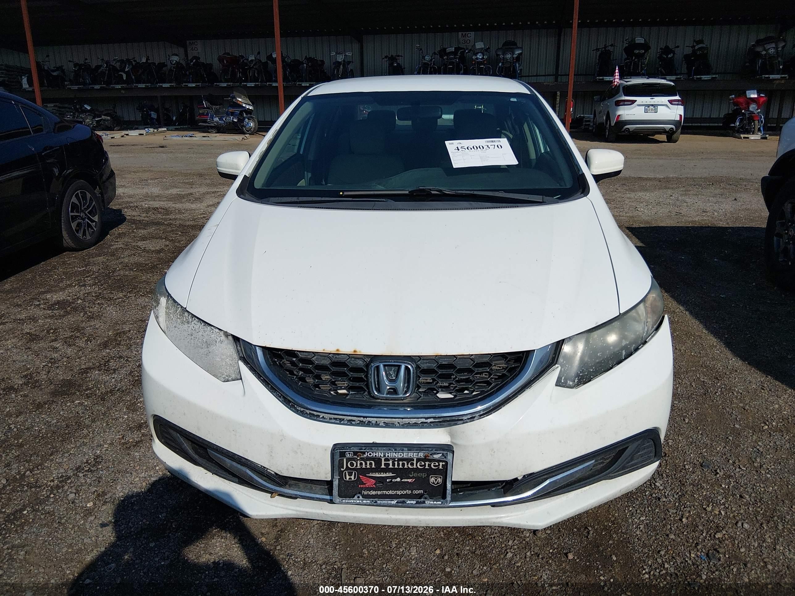2015 Honda Civic Lx White vin: 19XFB2F58FE026574