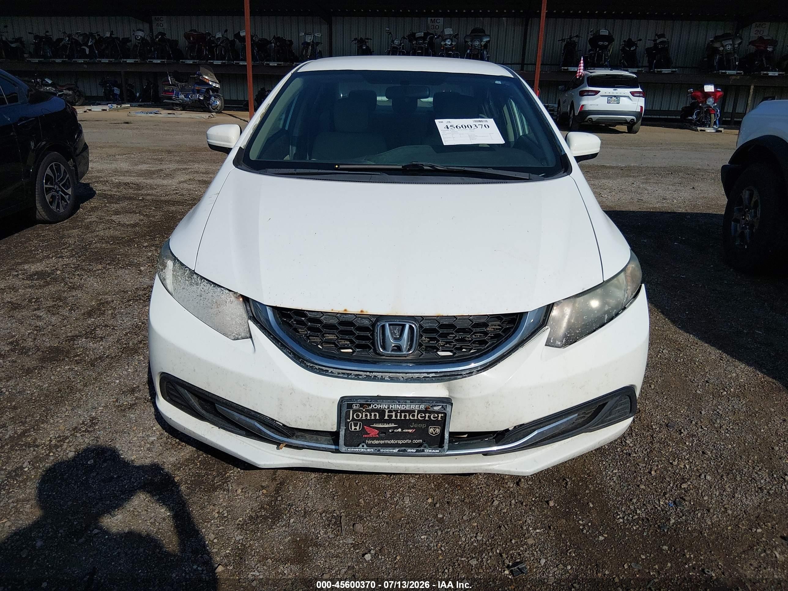 2015 Honda Civic Lx White vin: 19XFB2F58FE026574