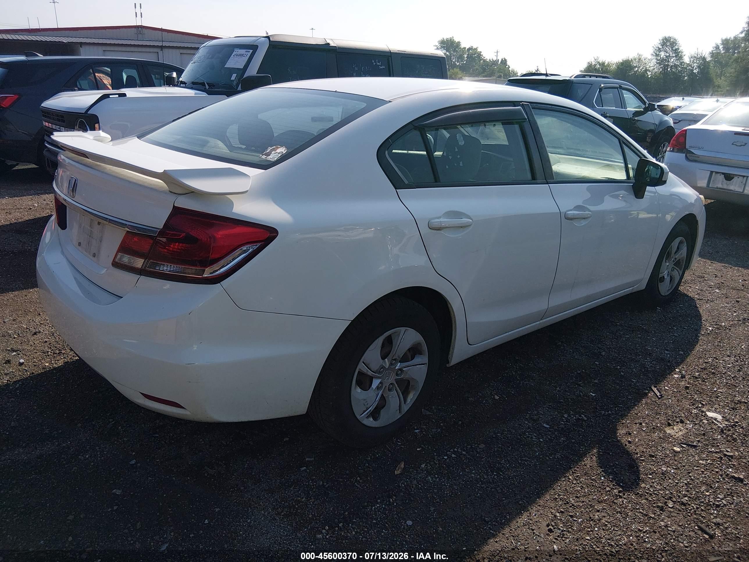 2015 Honda Civic Lx White vin: 19XFB2F58FE026574