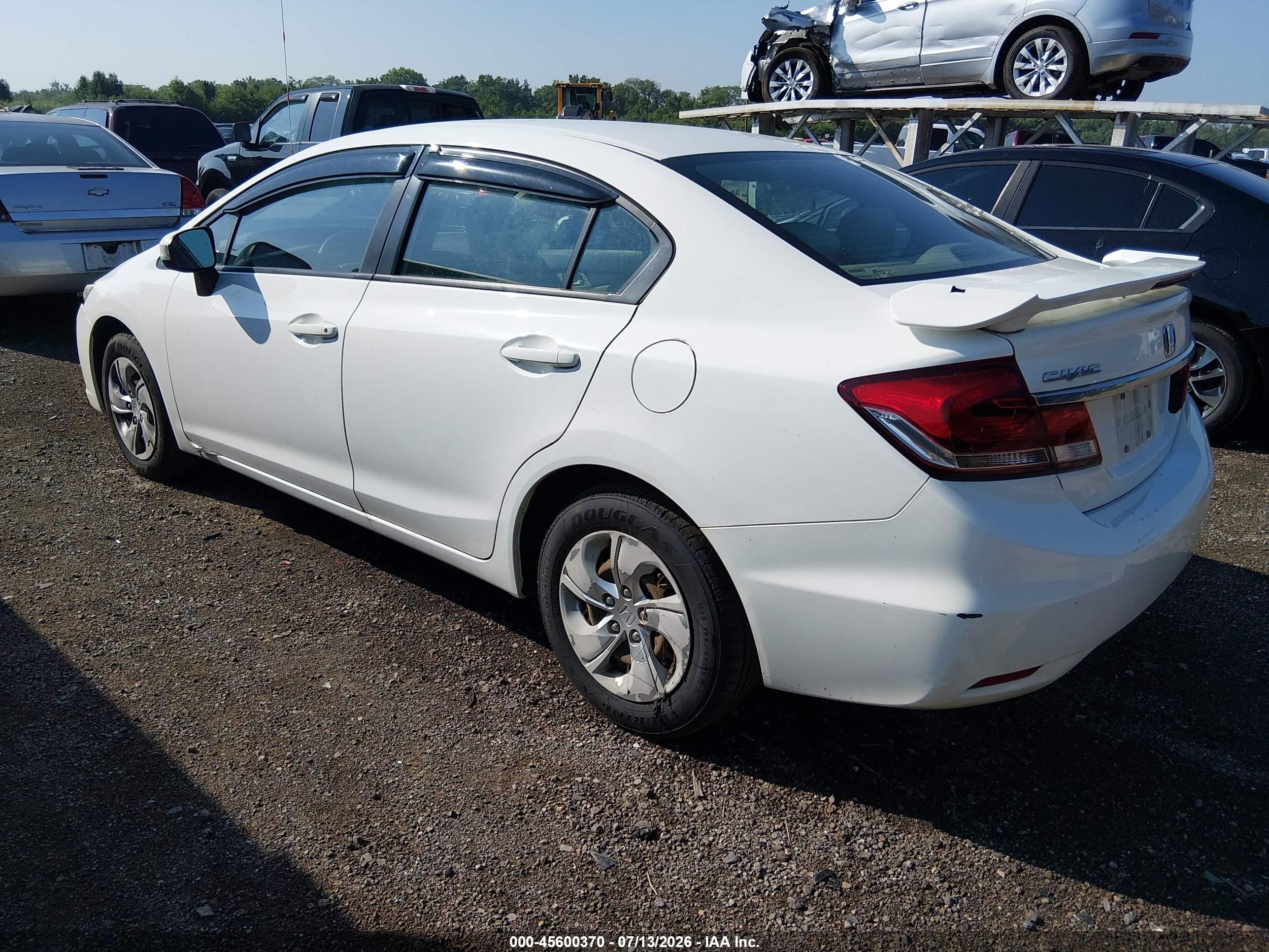 2015 Honda Civic Lx White vin: 19XFB2F58FE026574