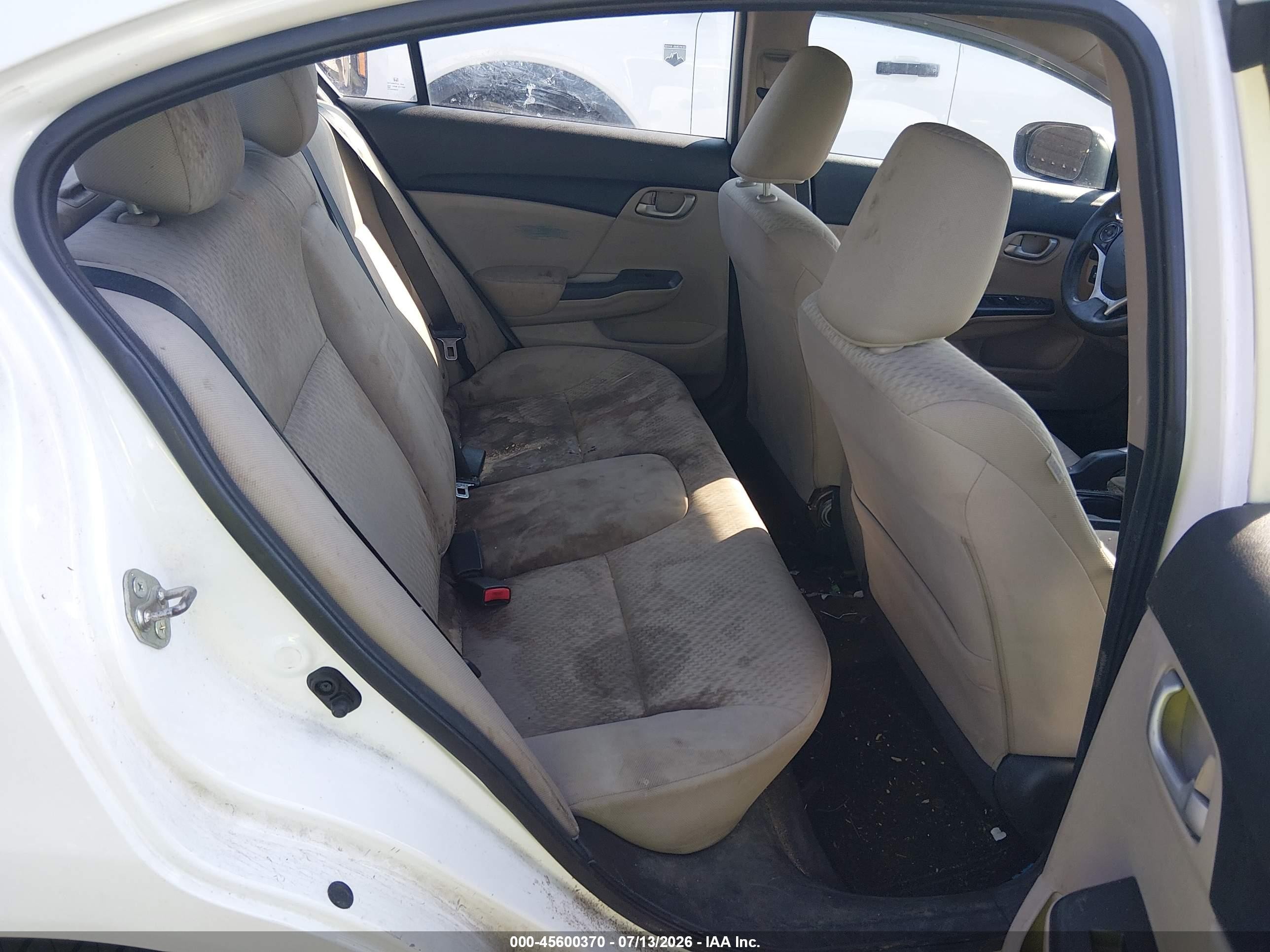 2015 Honda Civic Lx White vin: 19XFB2F58FE026574