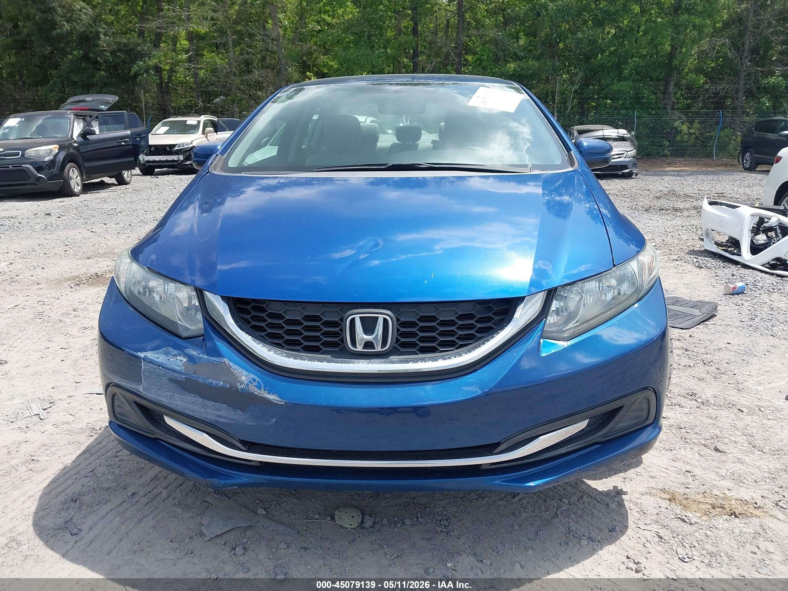 2015 Honda Civic Lx Blue vin: 19XFB2F58FE029314