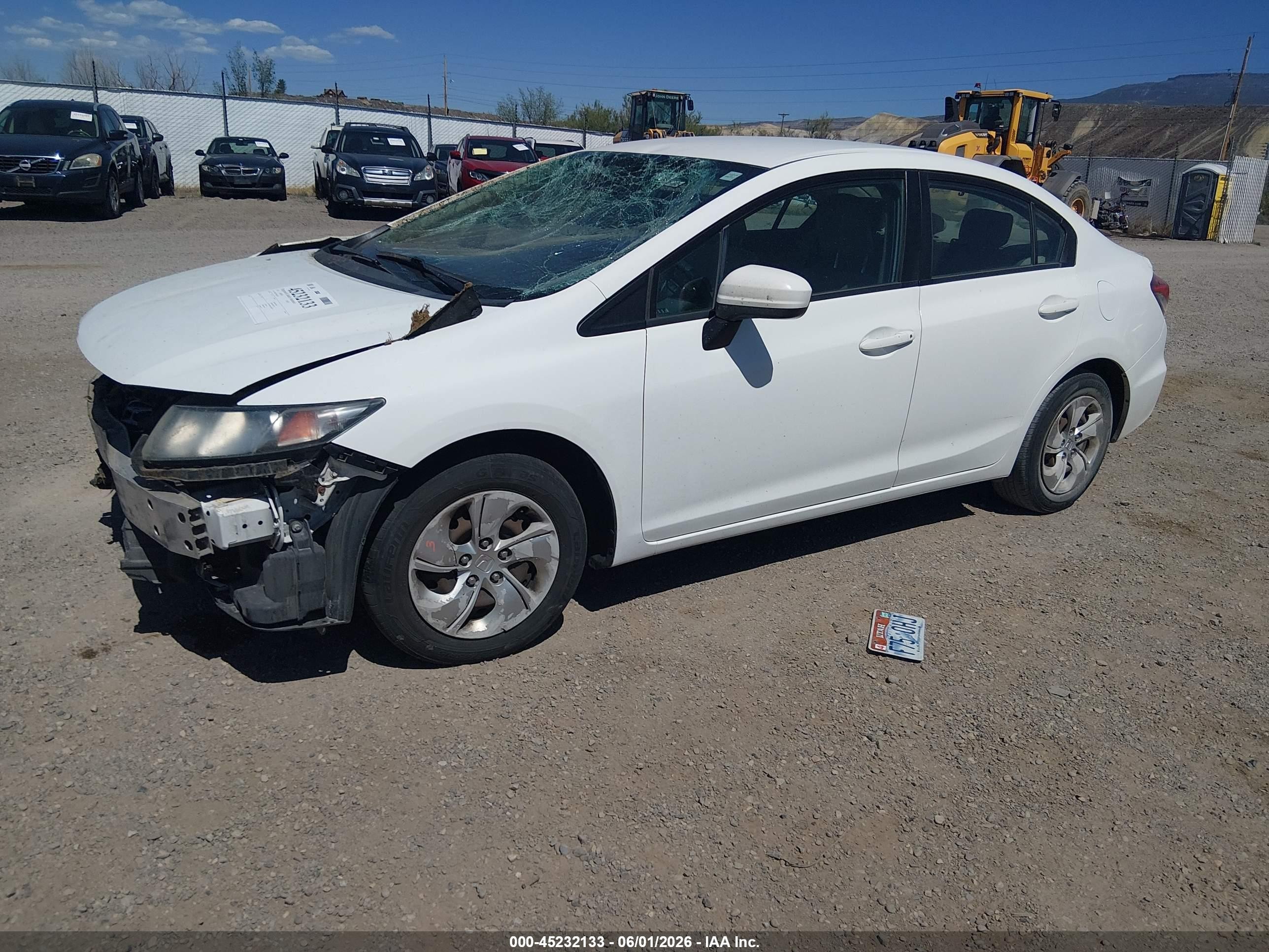 2015 Honda Civic Lx White vin: 19XFB2F58FE041706