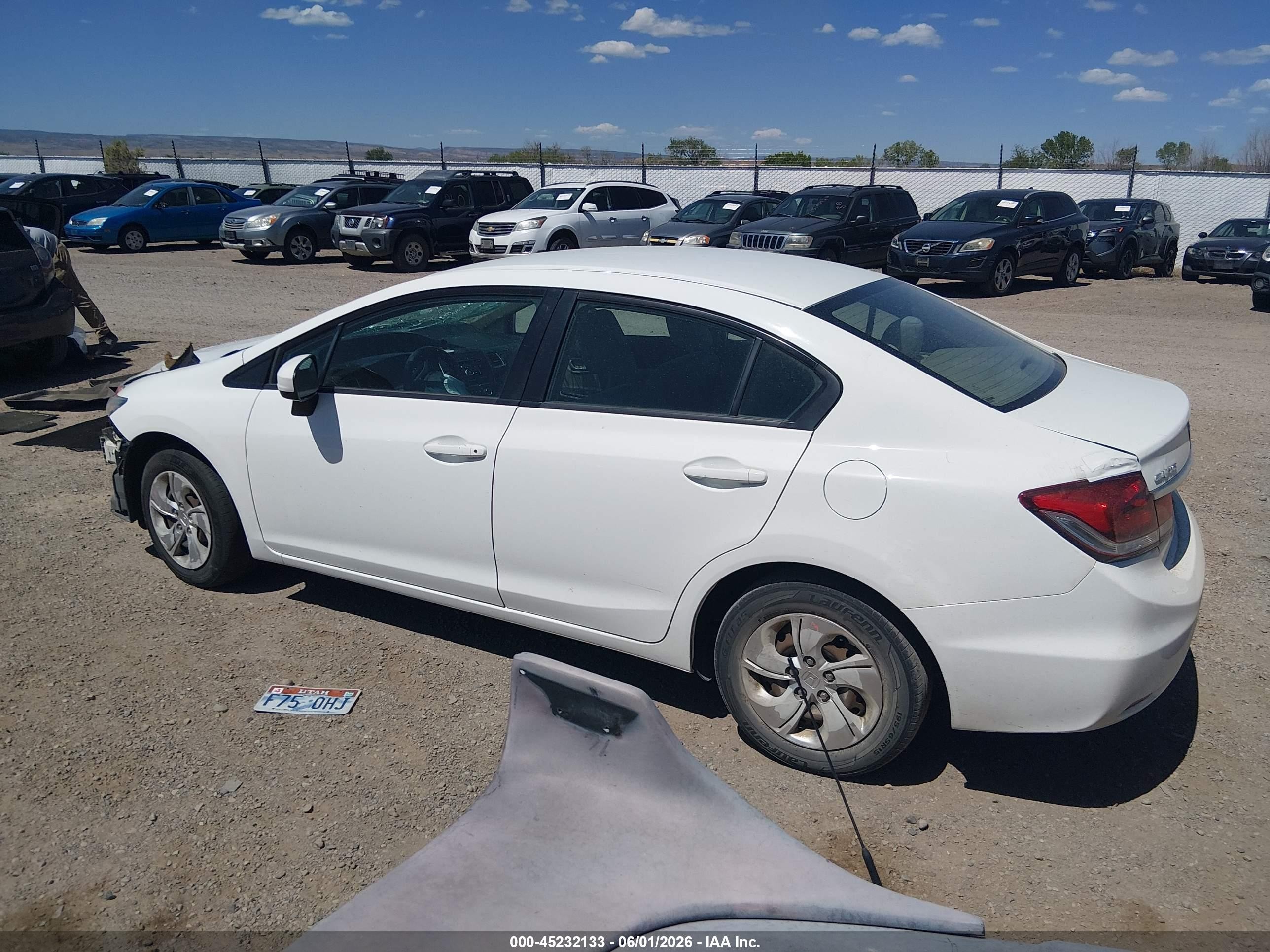 2015 Honda Civic Lx White vin: 19XFB2F58FE041706