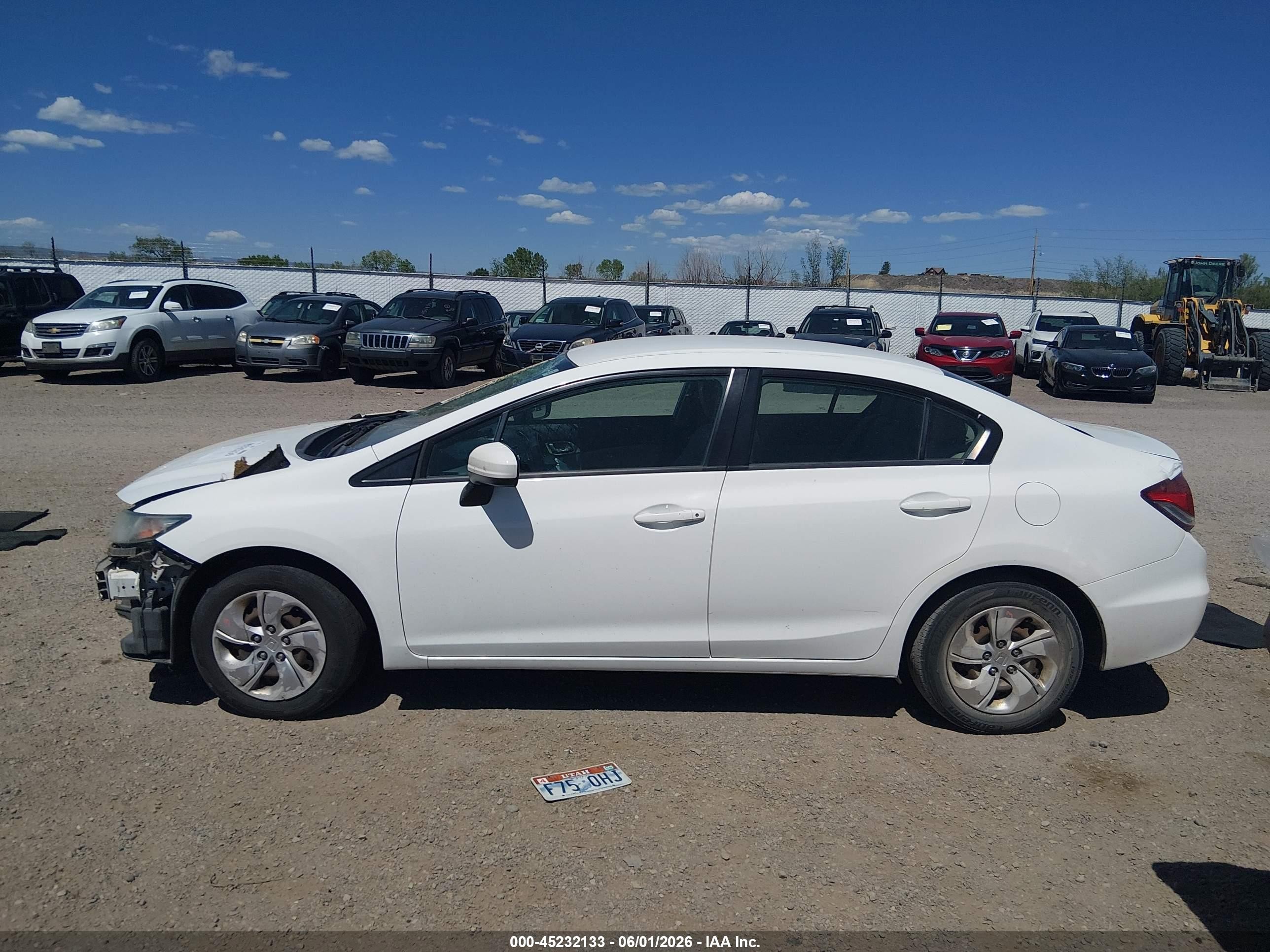 2015 Honda Civic Lx White vin: 19XFB2F58FE041706