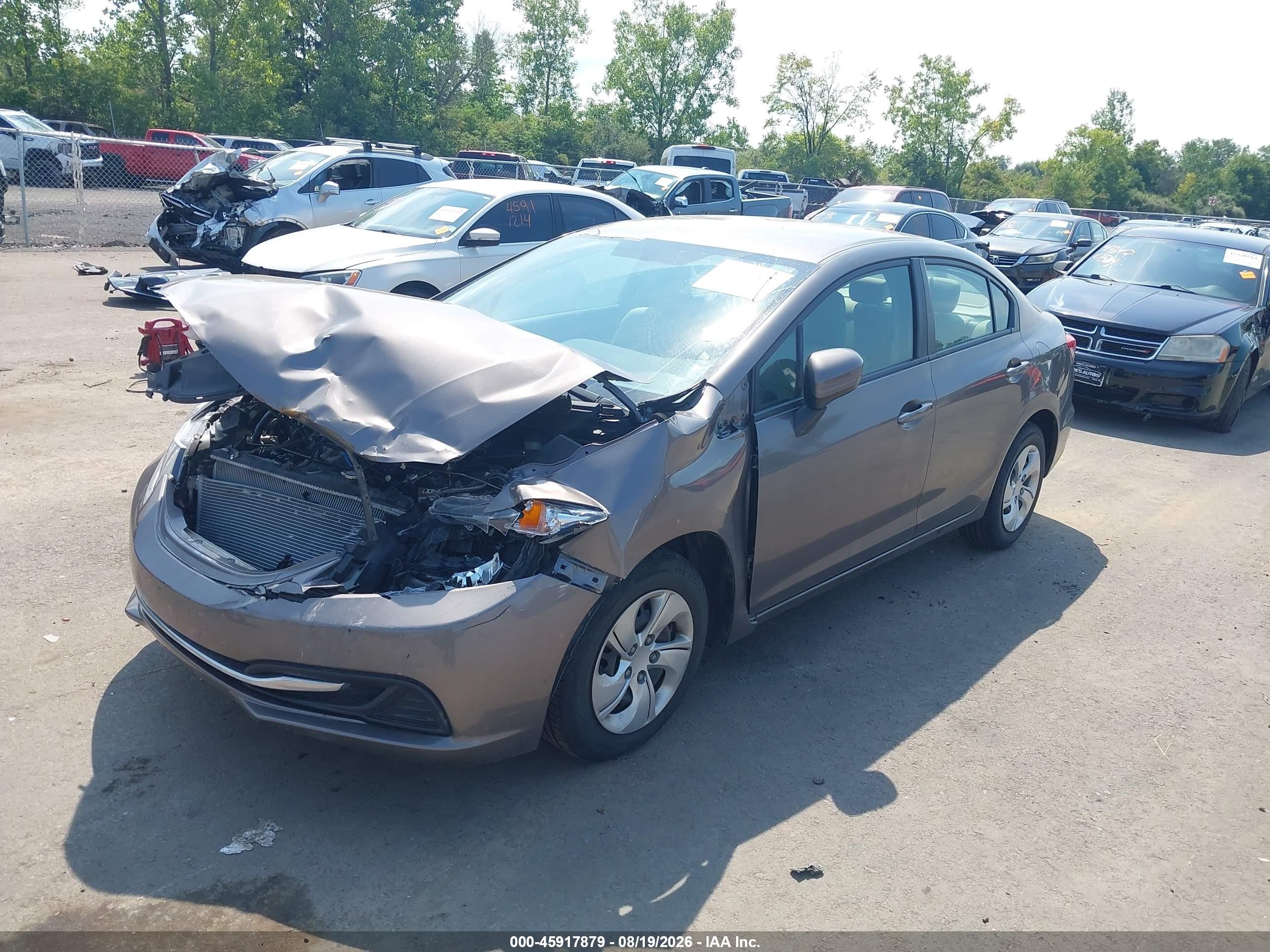 2015 Honda Civic Lx Gray vin: 19XFB2F58FE055248