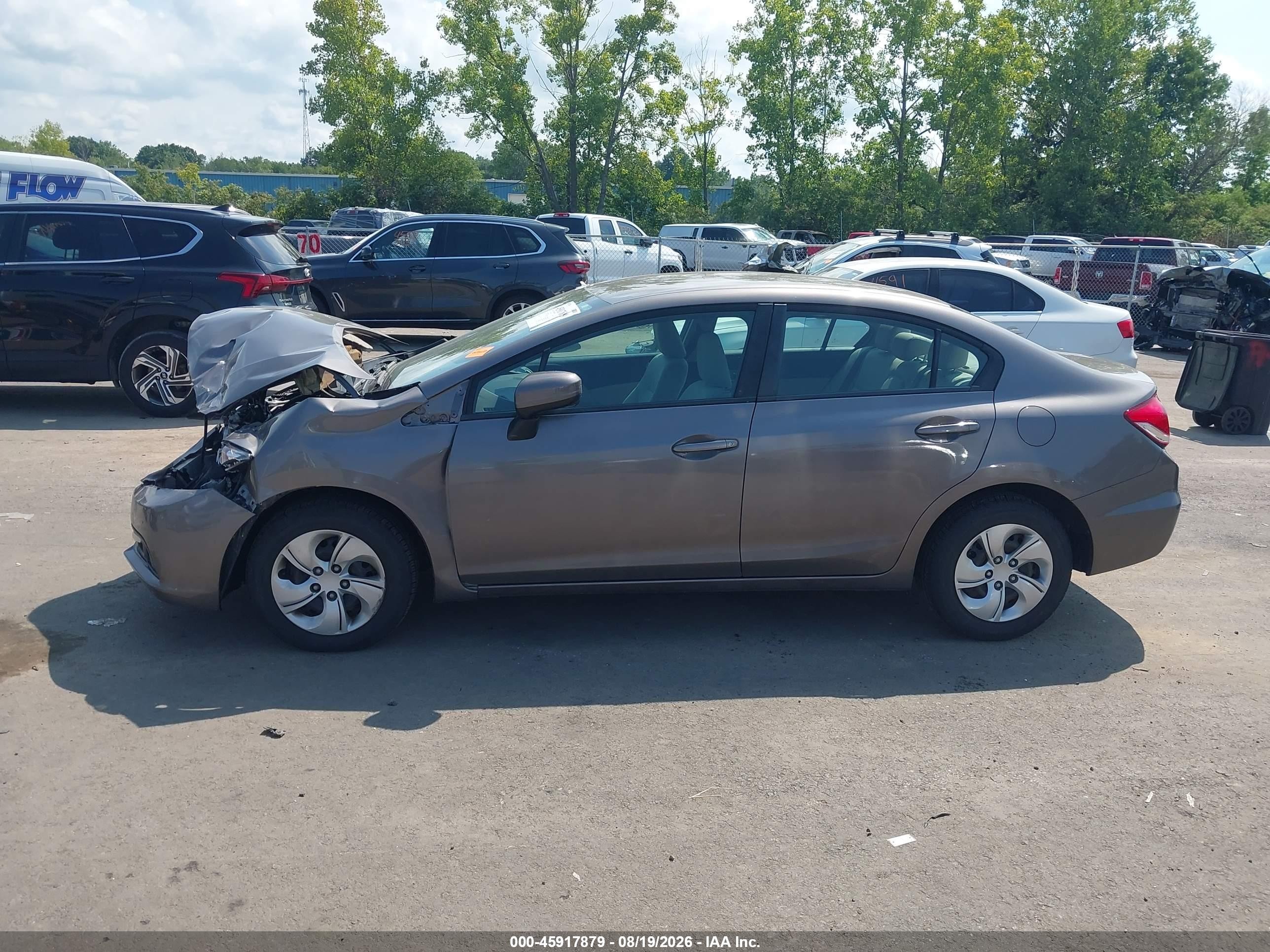 2015 Honda Civic Lx Gray vin: 19XFB2F58FE055248