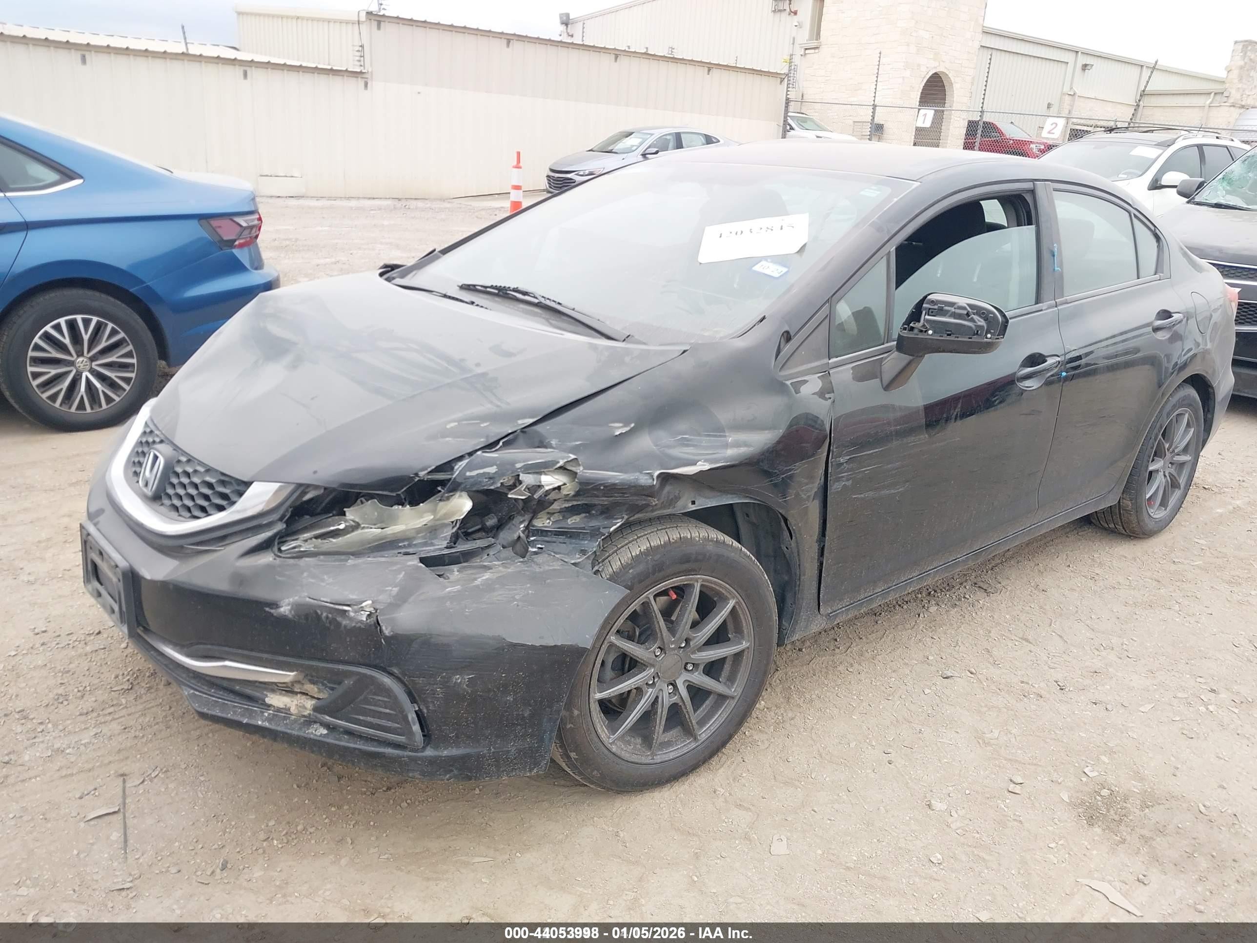 2015 Honda Civic Lx Черный vin: 19XFB2F58FE073703