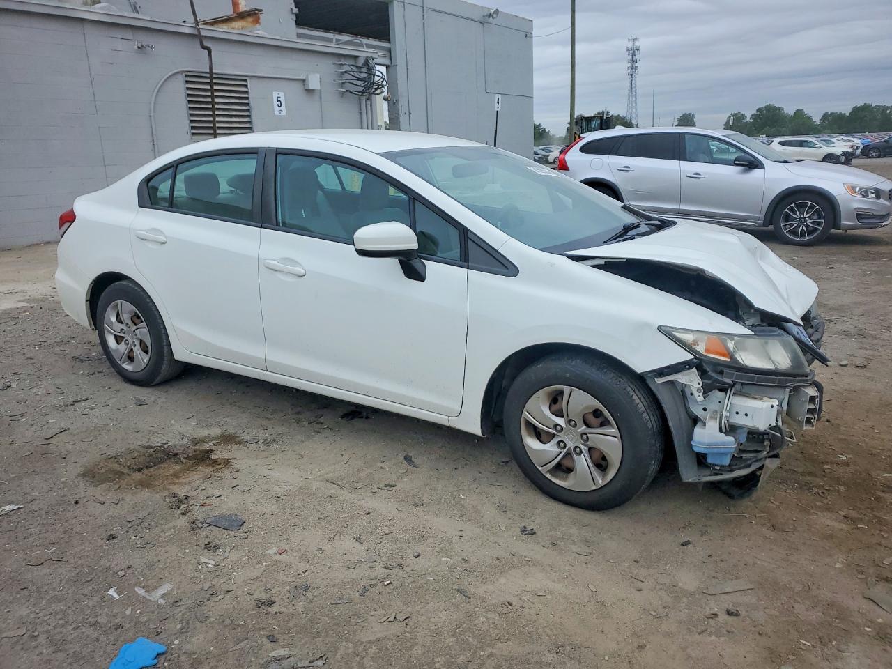 2015 Honda Civic Lx White vin: 19XFB2F58FE105047