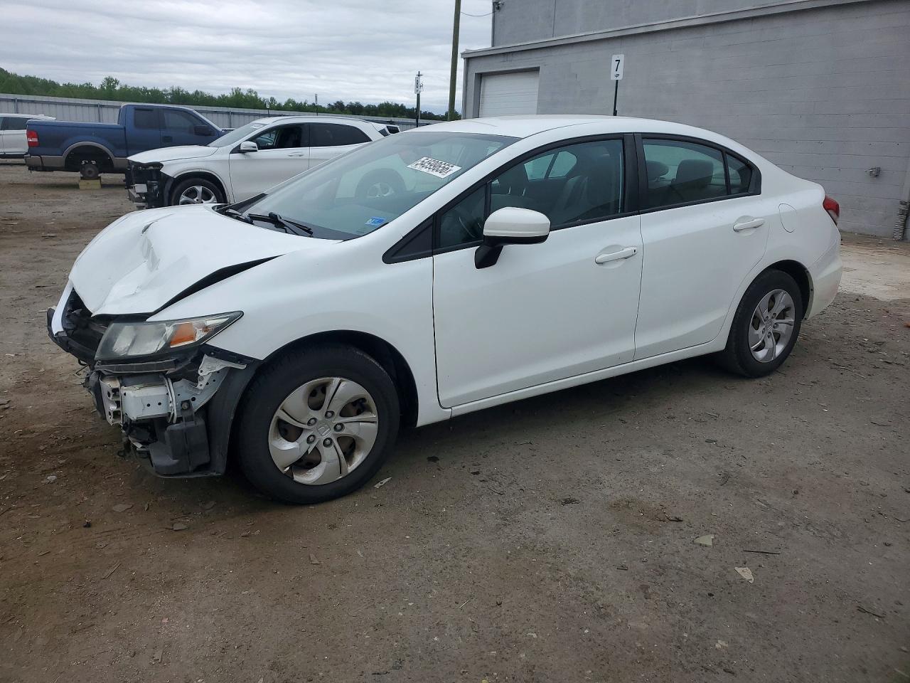 2015 Honda Civic Lx White vin: 19XFB2F58FE105047