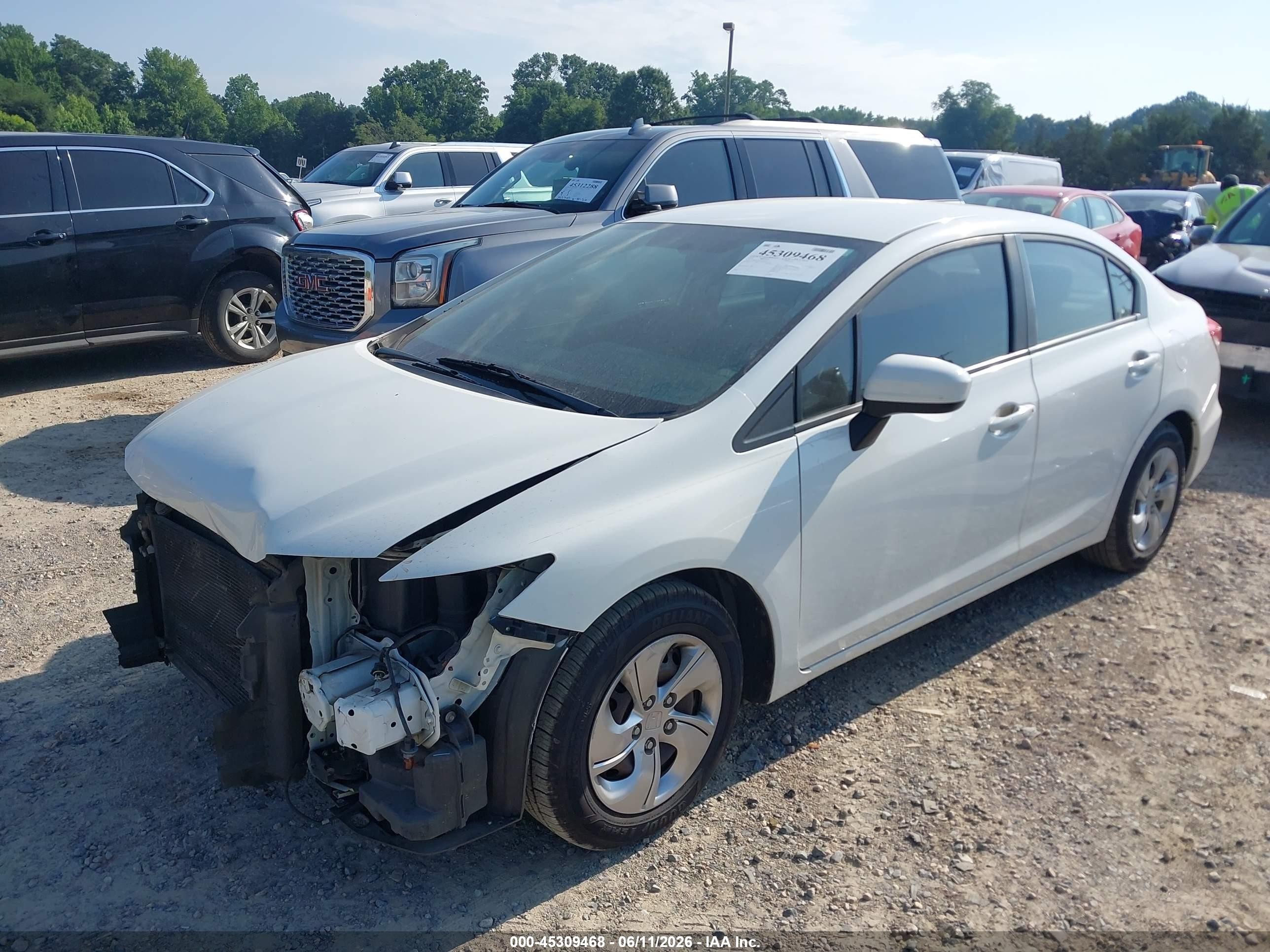 2015 Honda Civic Lx White vin: 19XFB2F58FE106179