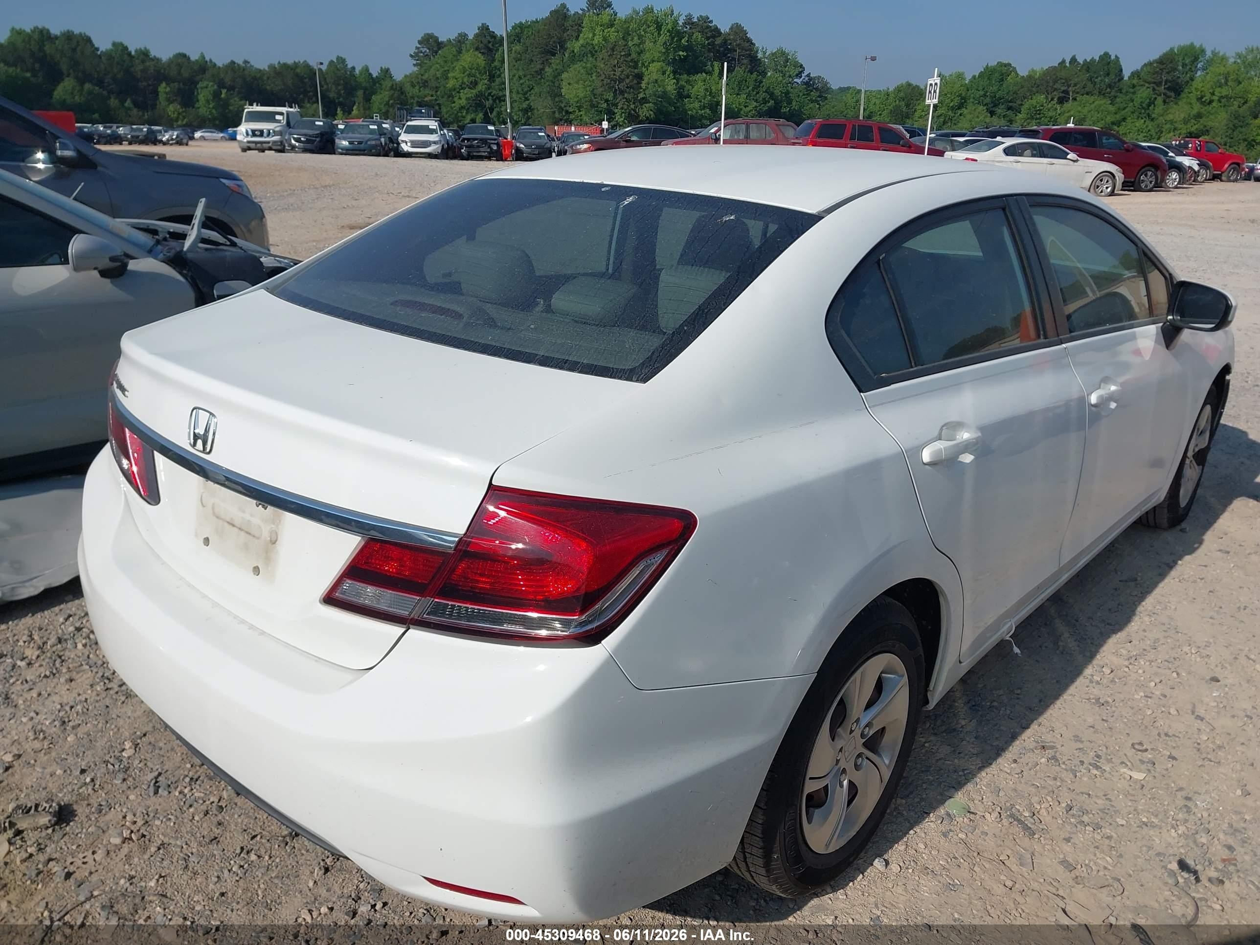 2015 Honda Civic Lx White vin: 19XFB2F58FE106179