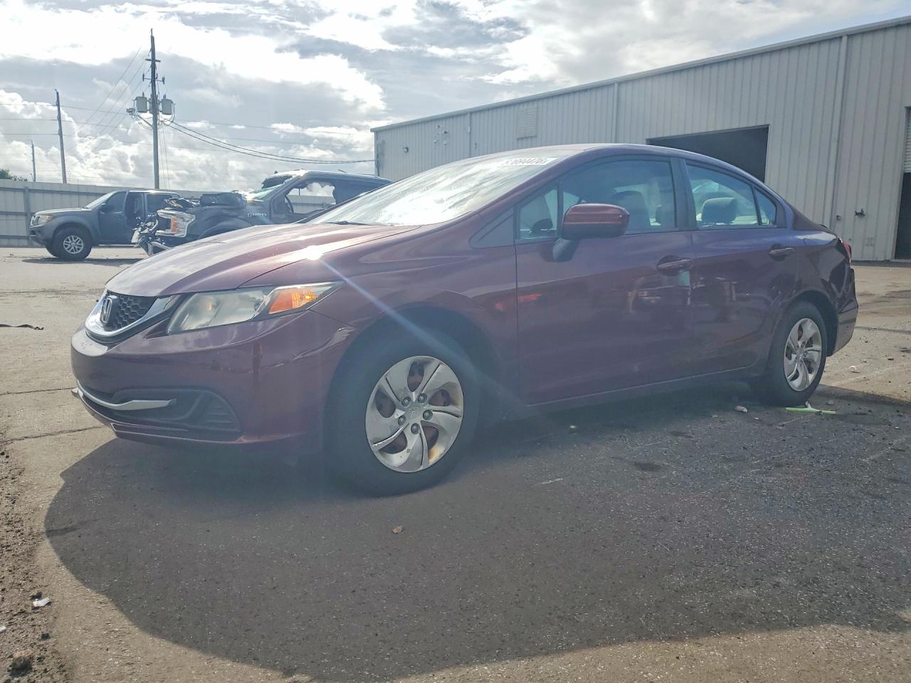 2015 Honda Civic Lx Burgundy vin: 19XFB2F58FE112760