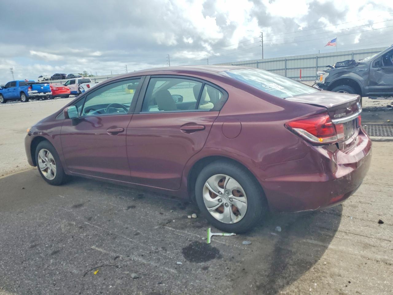 2015 Honda Civic Lx Burgundy vin: 19XFB2F58FE112760