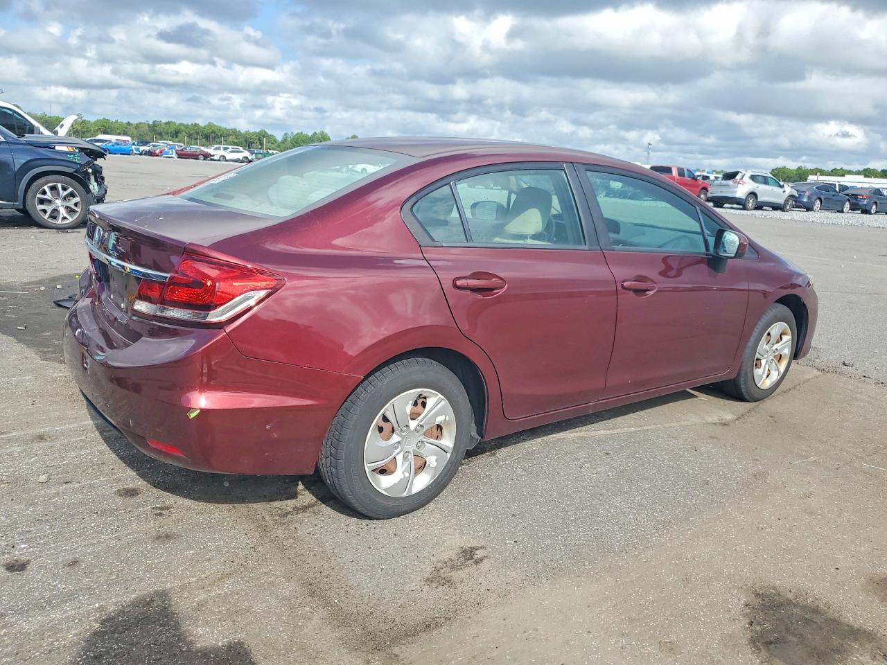 2015 Honda Civic Lx Burgundy vin: 19XFB2F58FE112760