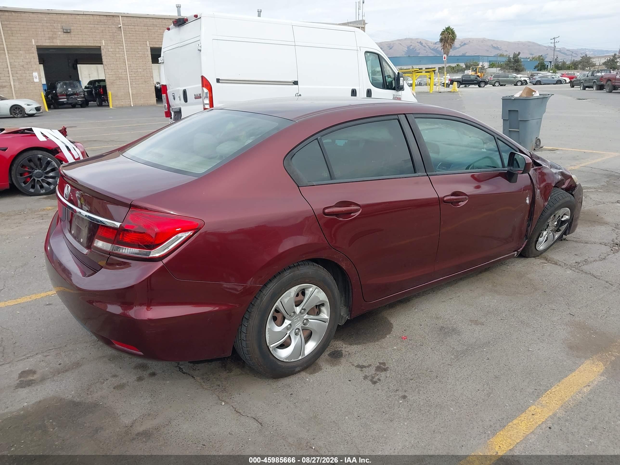 2015 Honda Civic Lx Maroon vin: 19XFB2F58FE115156