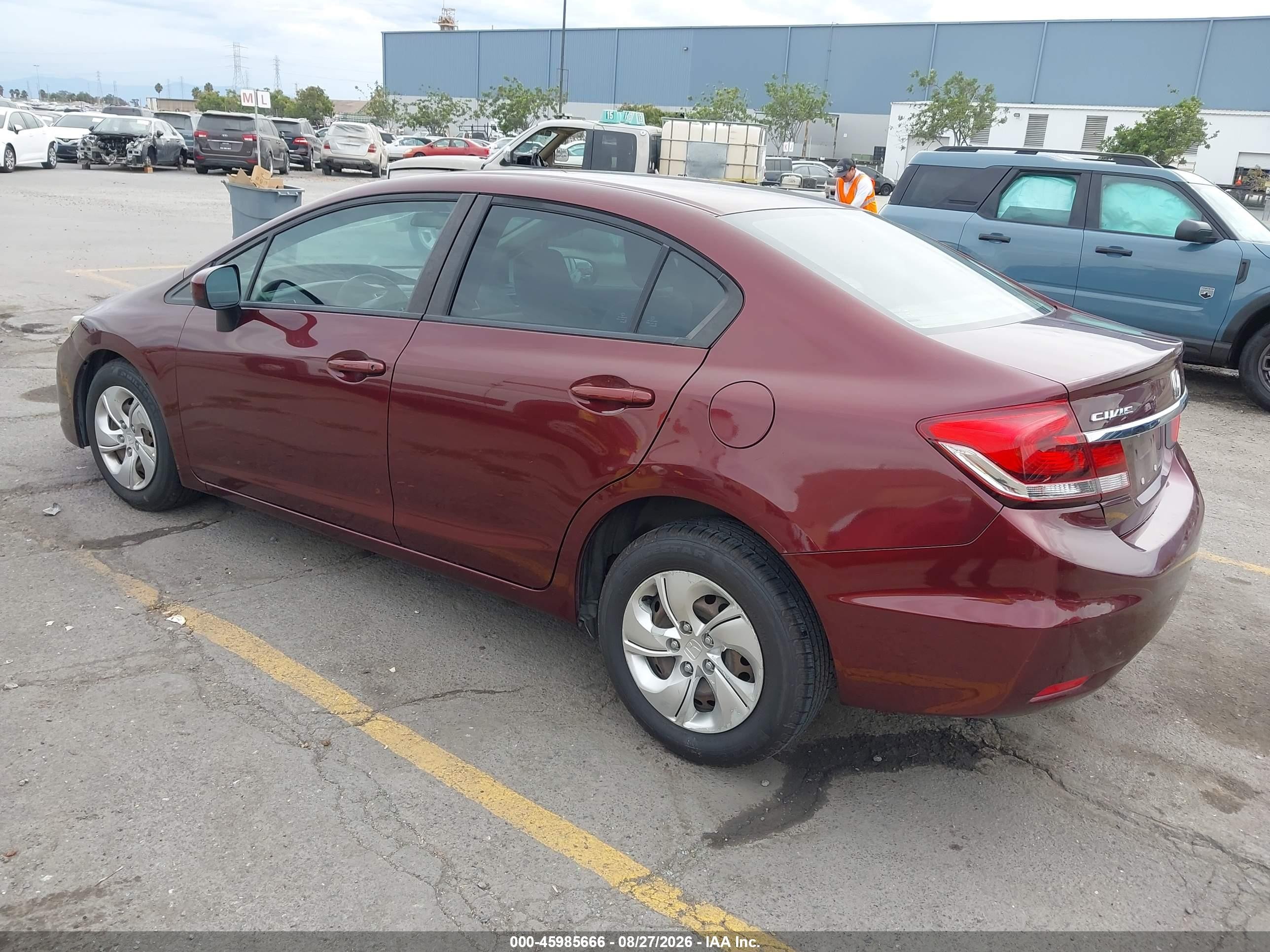 2015 Honda Civic Lx Maroon vin: 19XFB2F58FE115156