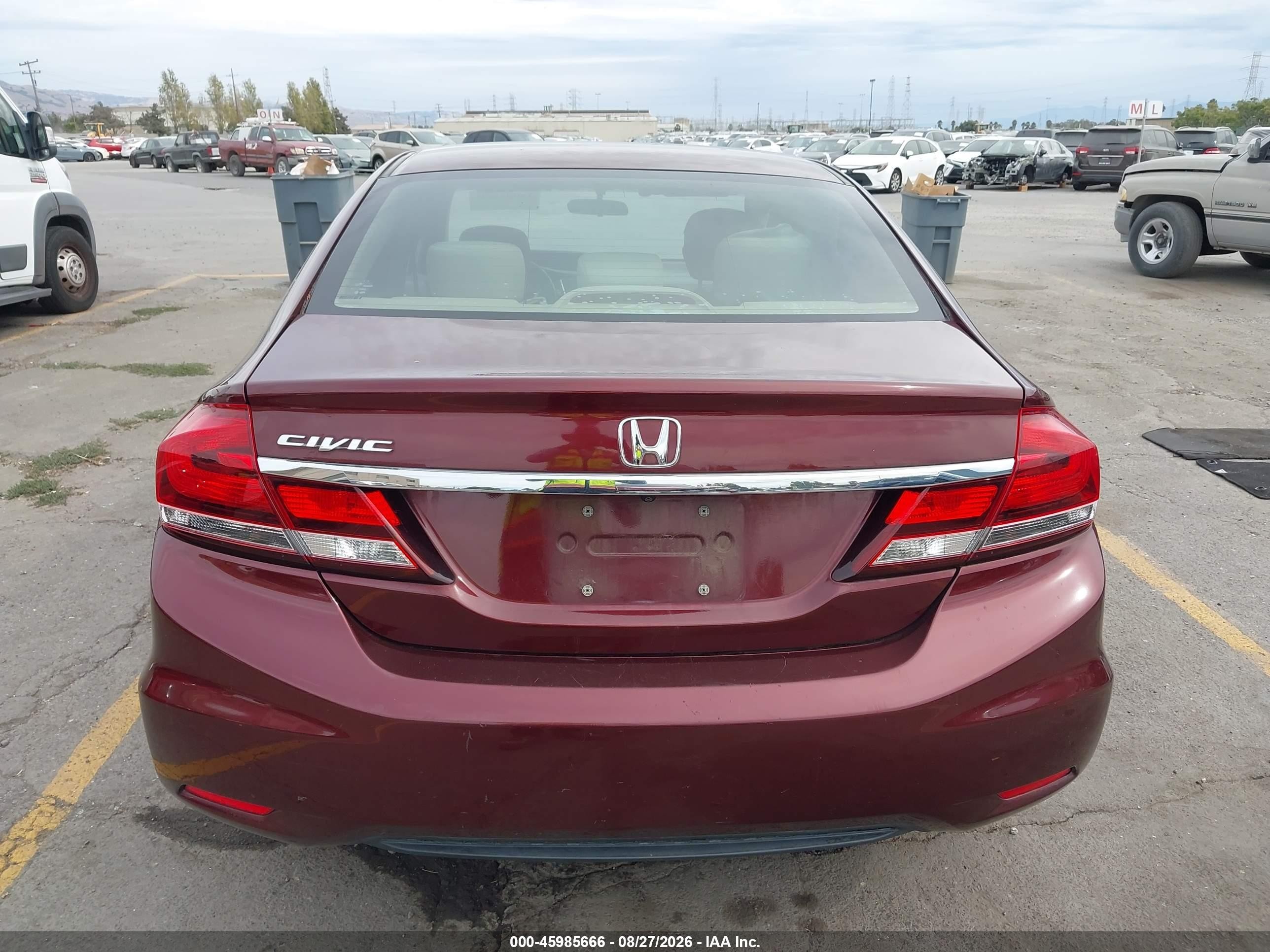 2015 Honda Civic Lx Maroon vin: 19XFB2F58FE115156