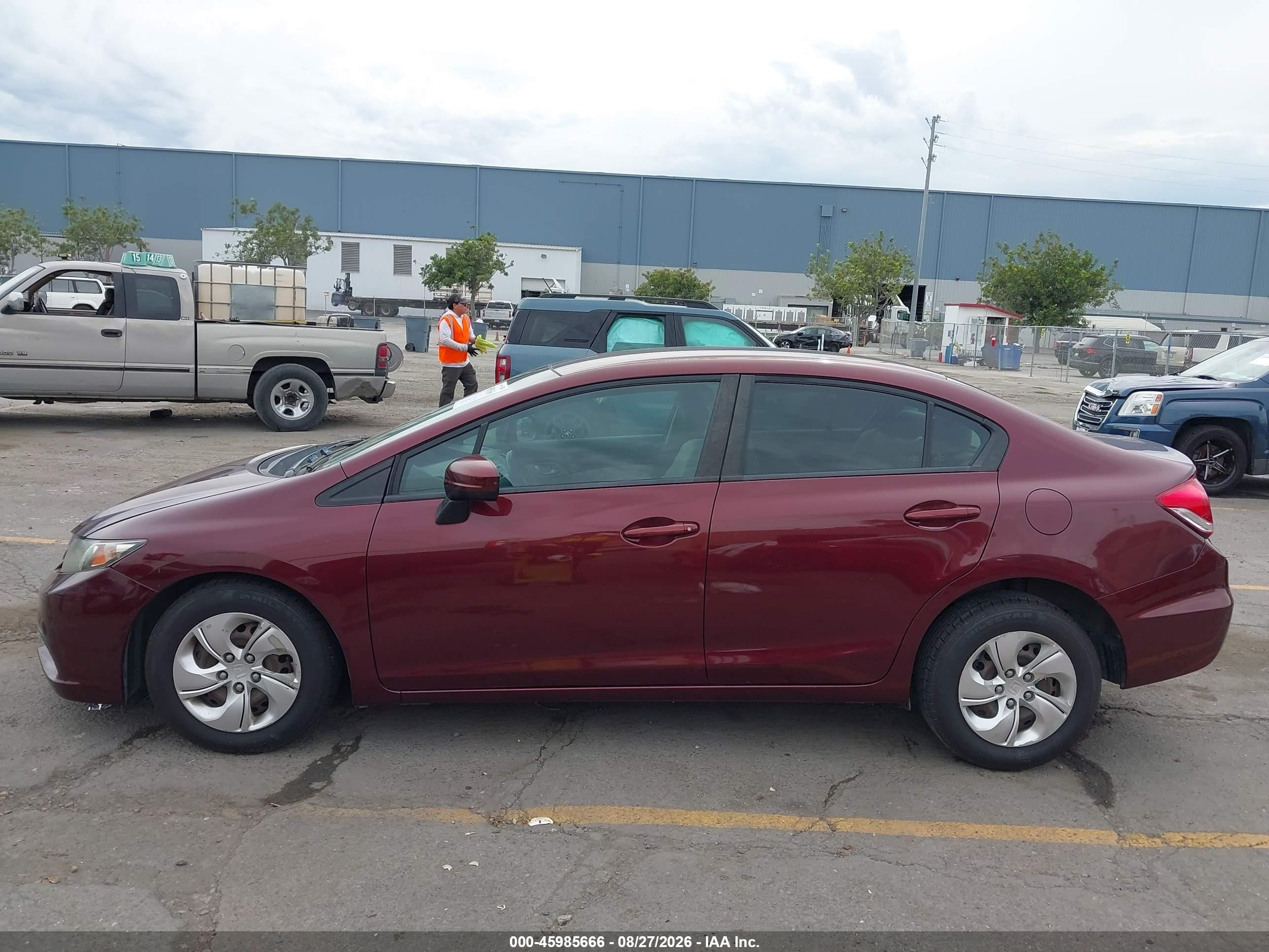 2015 Honda Civic Lx Maroon vin: 19XFB2F58FE115156