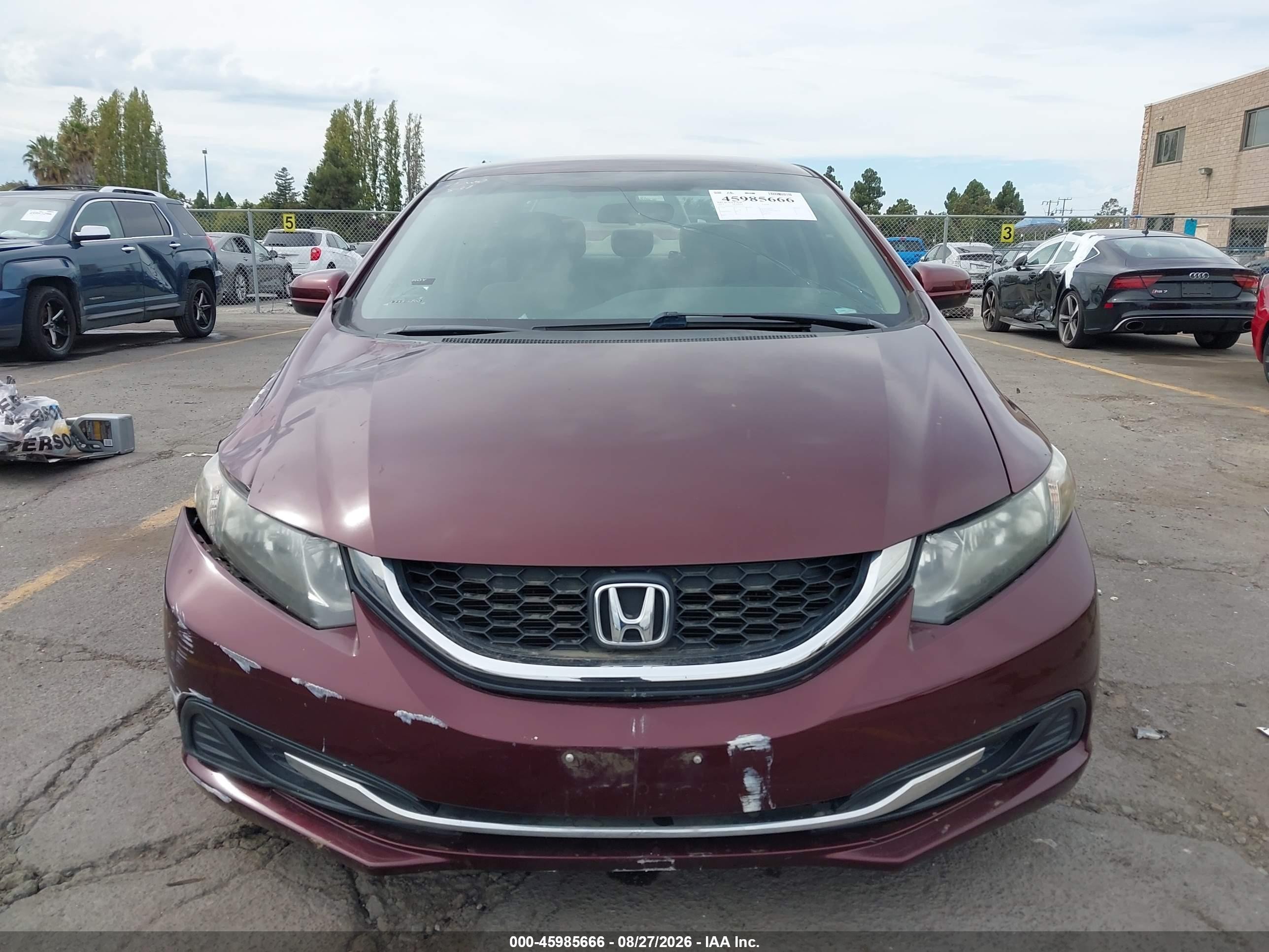 2015 Honda Civic Lx Maroon vin: 19XFB2F58FE115156