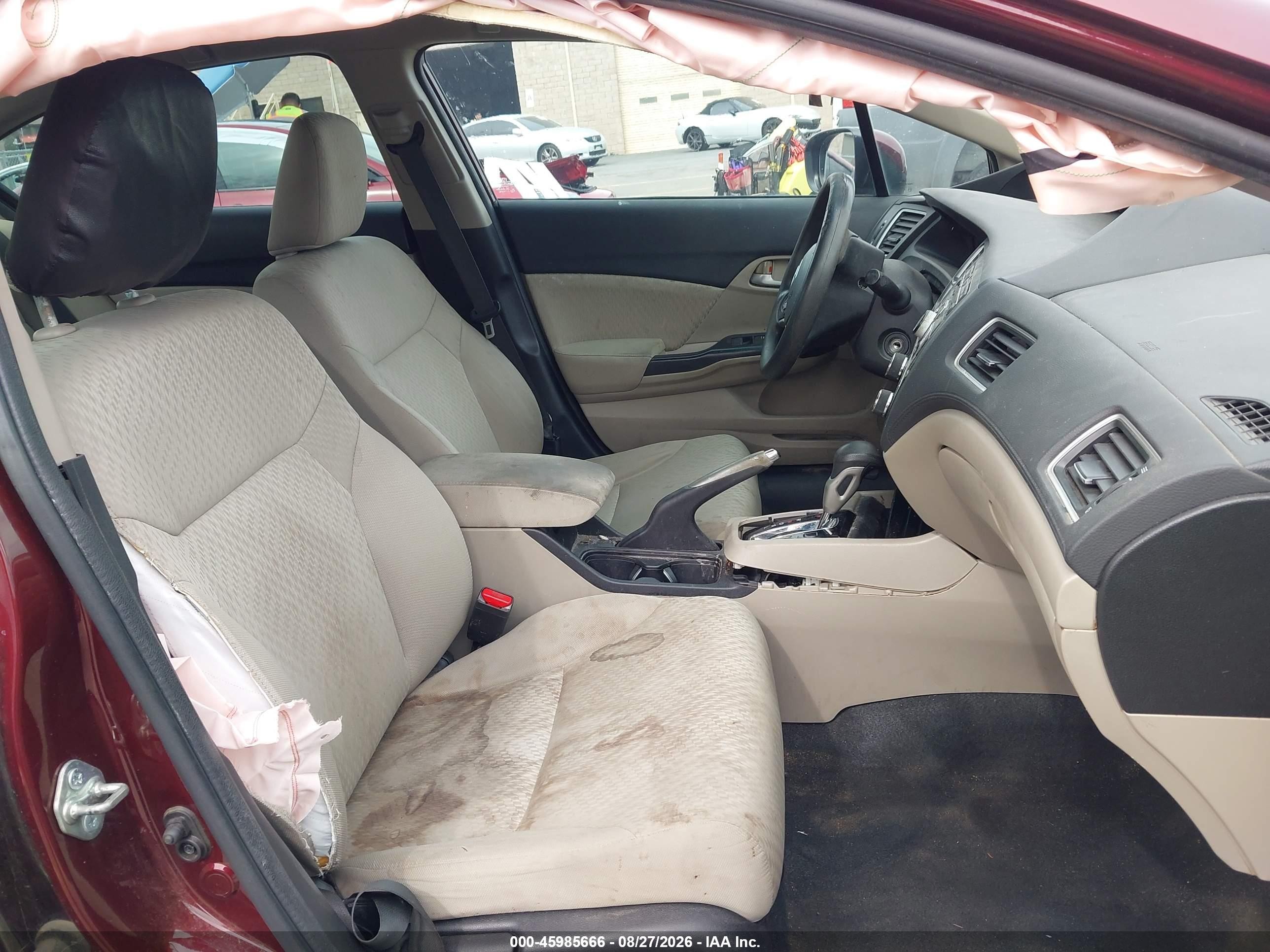 2015 Honda Civic Lx Maroon vin: 19XFB2F58FE115156