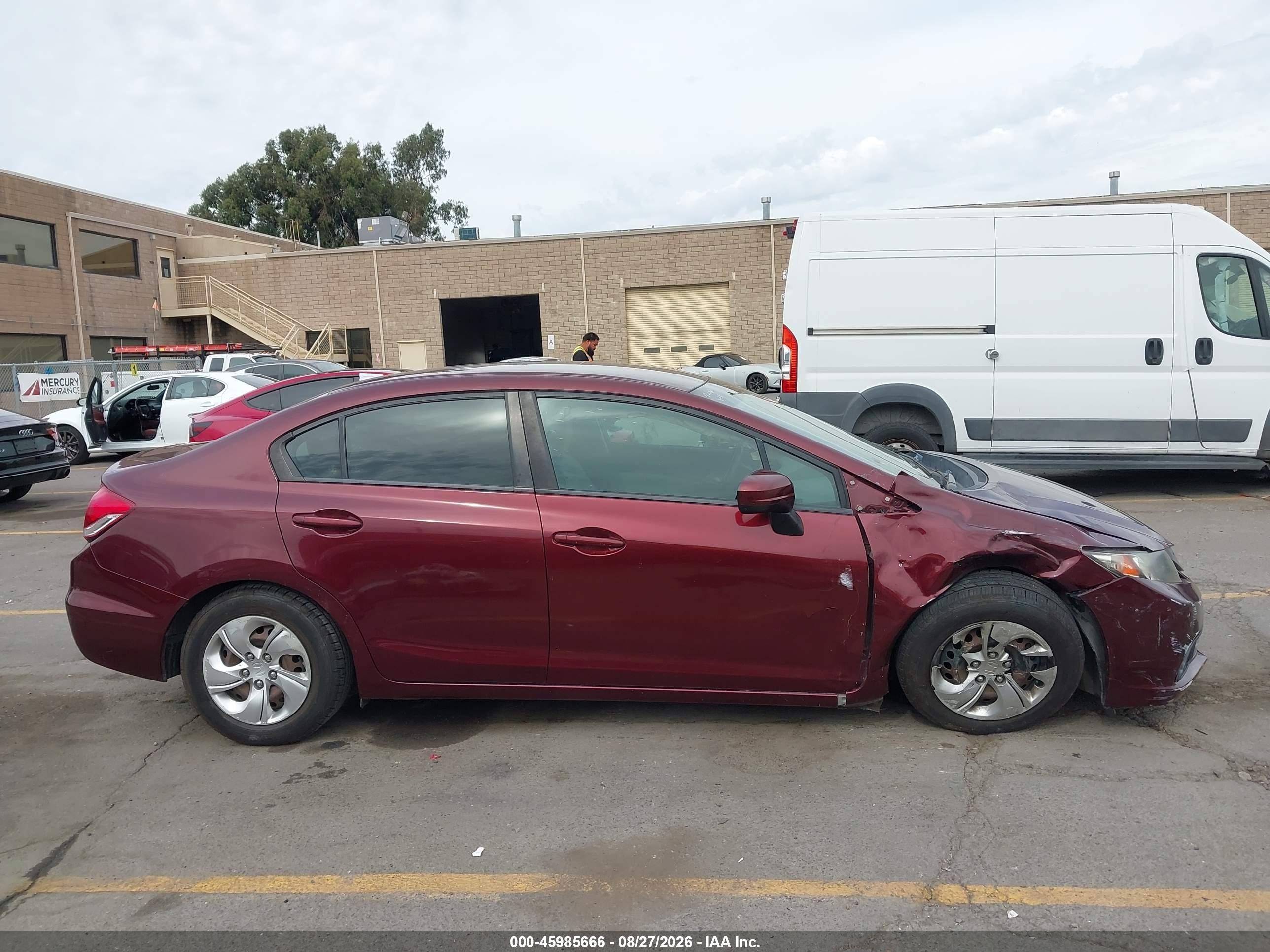 2015 Honda Civic Lx Maroon vin: 19XFB2F58FE115156