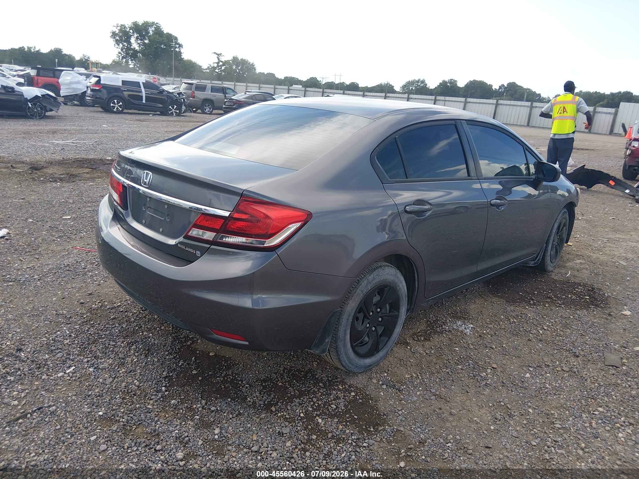 2015 Honda Civic Lx Gray vin: 19XFB2F58FE221784