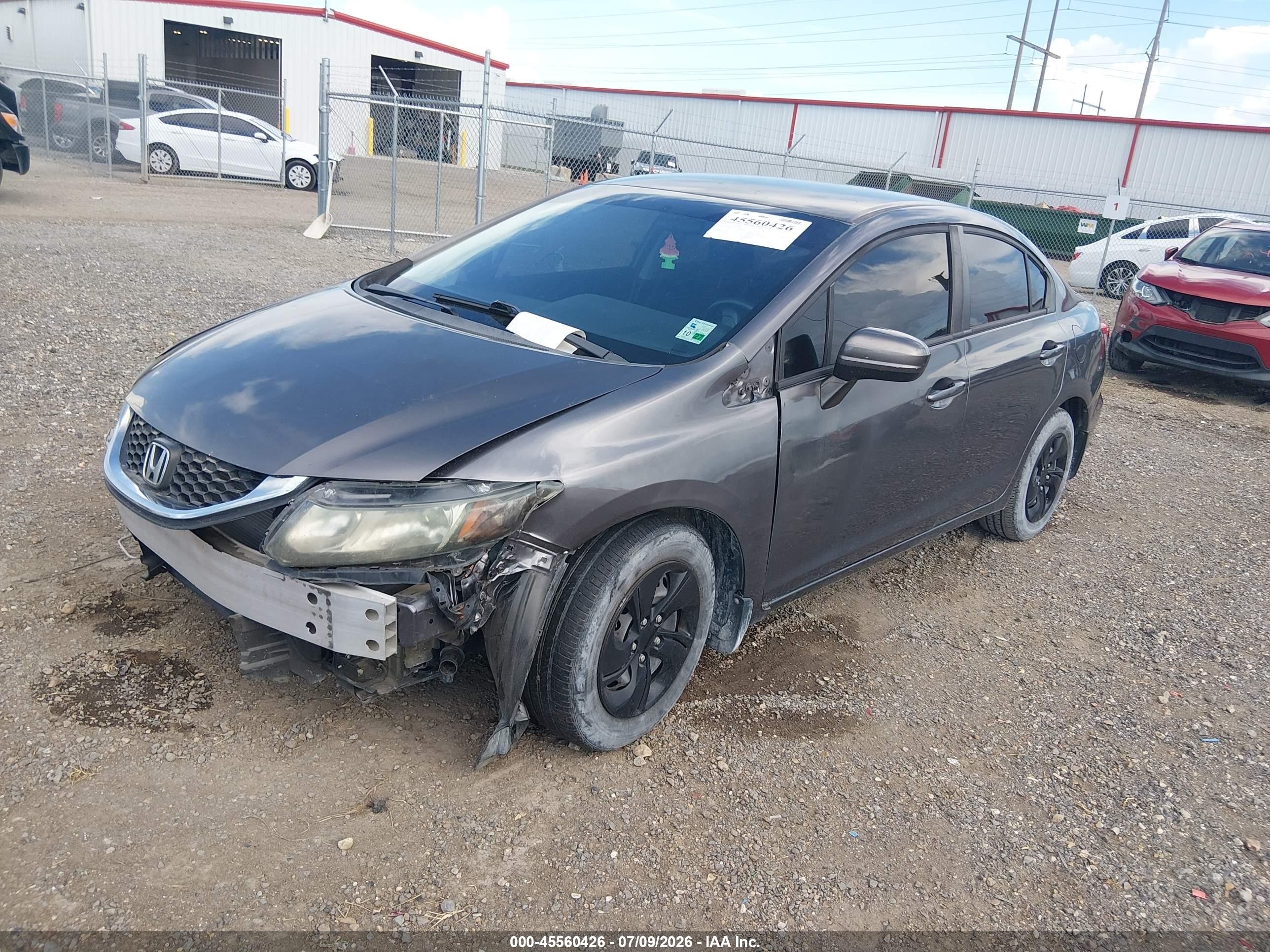 2015 Honda Civic Lx Gray vin: 19XFB2F58FE221784