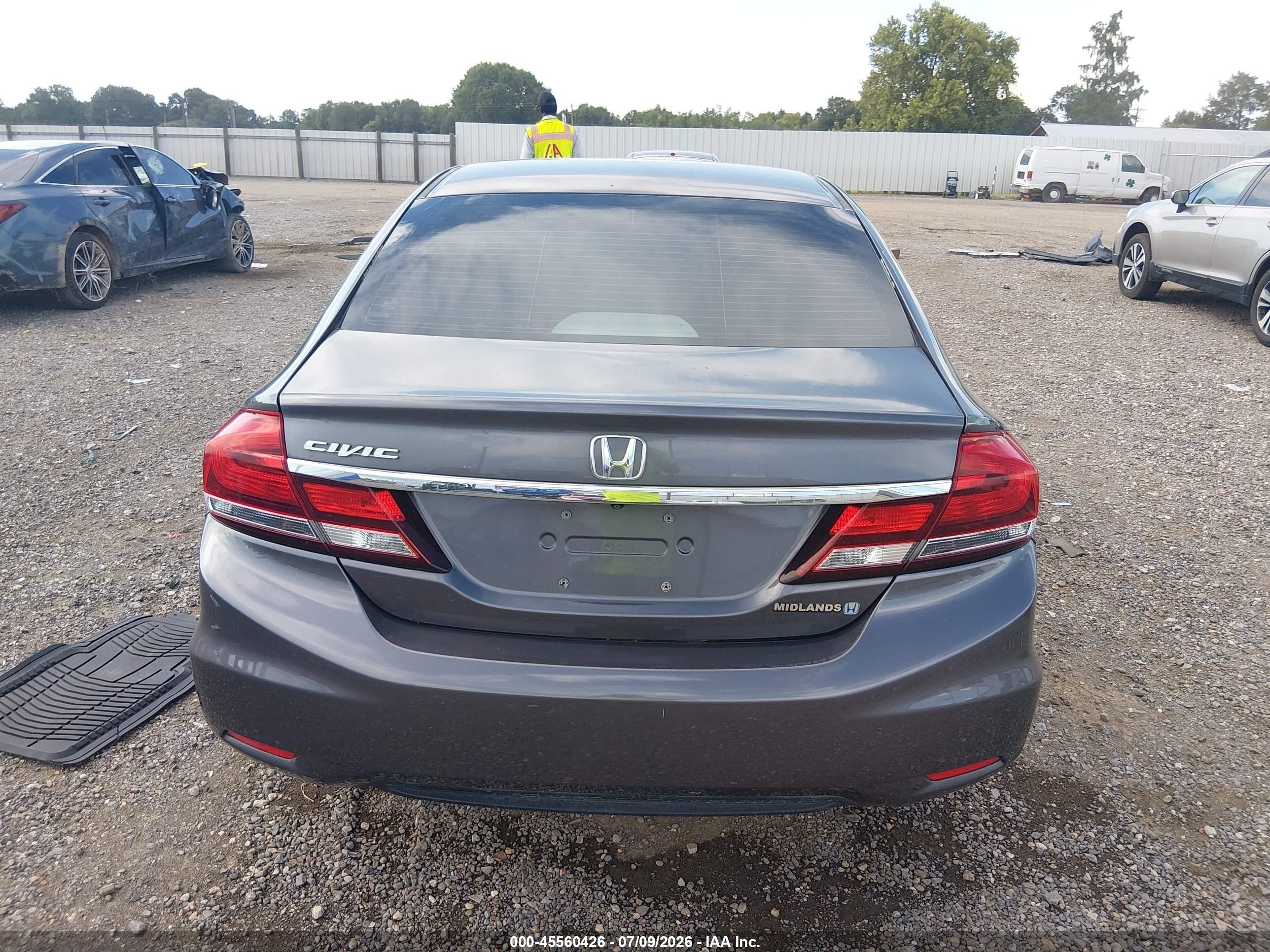 2015 Honda Civic Lx Gray vin: 19XFB2F58FE221784