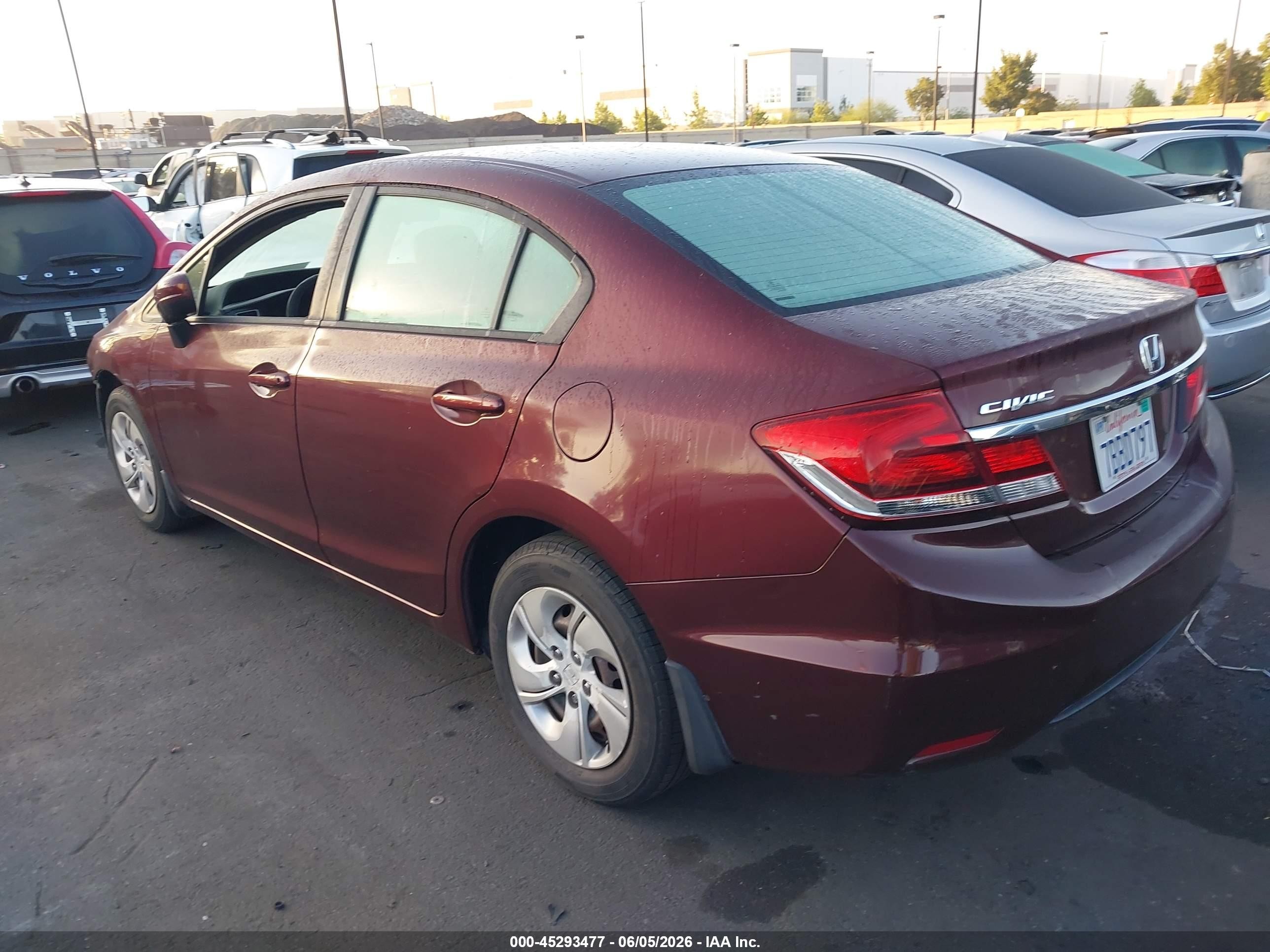 2015 Honda Civic Lx Burgundy vin: 19XFB2F58FE226953