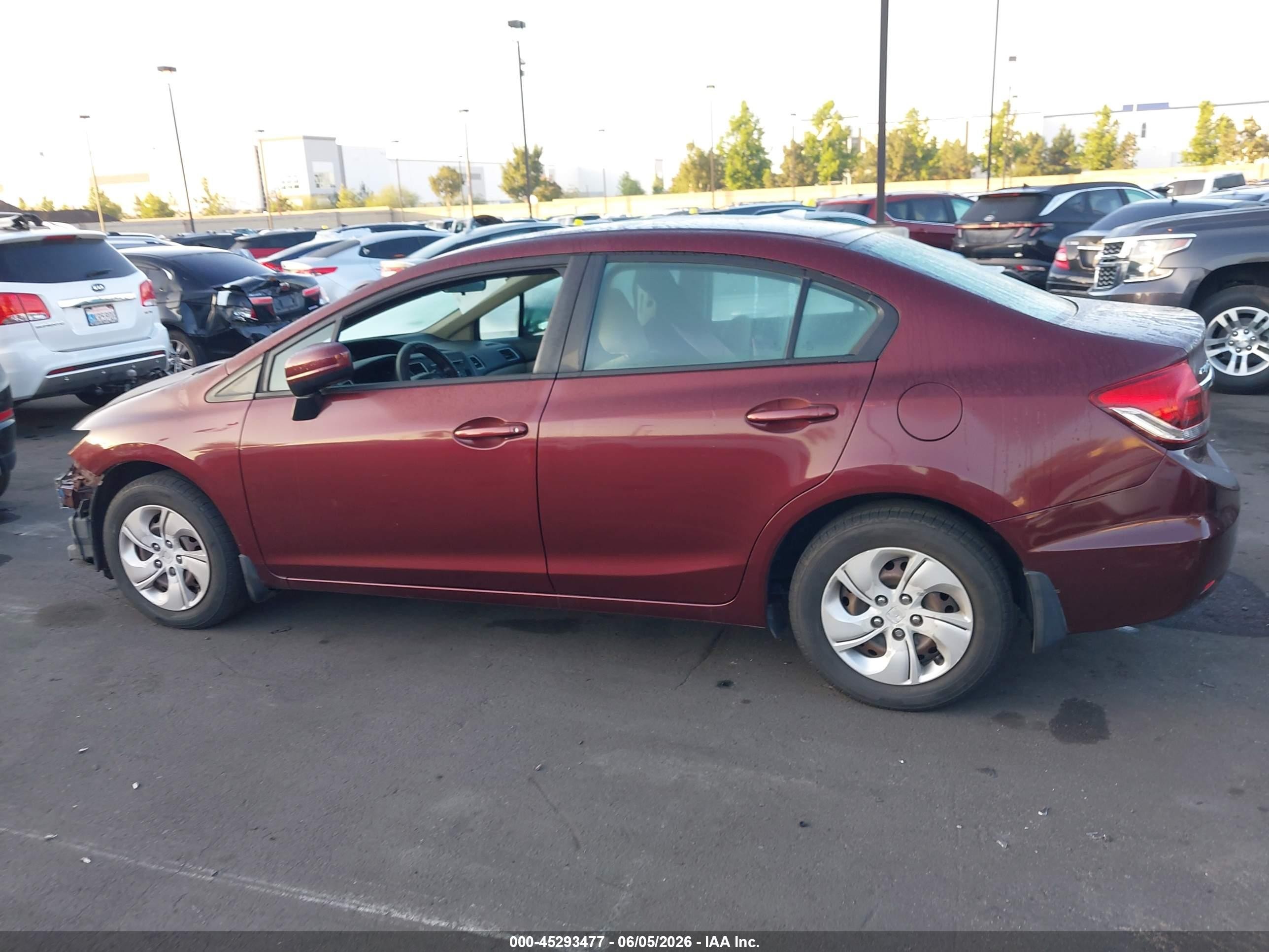 2015 Honda Civic Lx Burgundy vin: 19XFB2F58FE226953