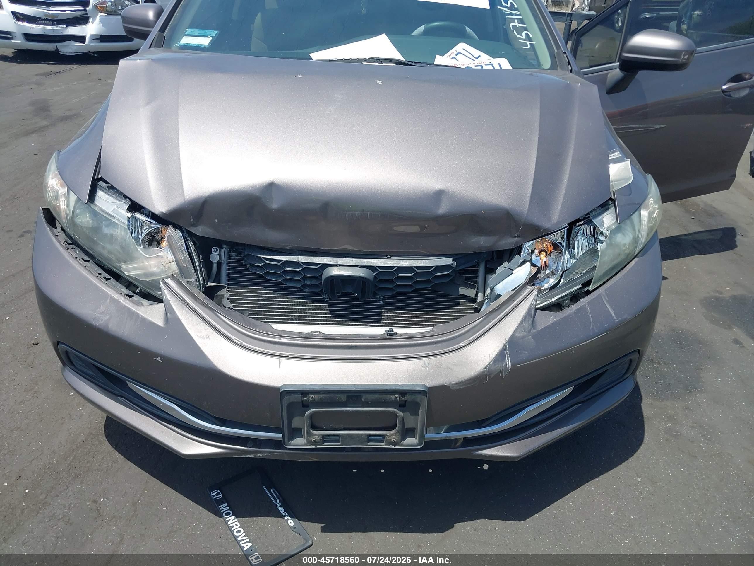 2015 Honda Civic Lx Gray vin: 19XFB2F58FE239685