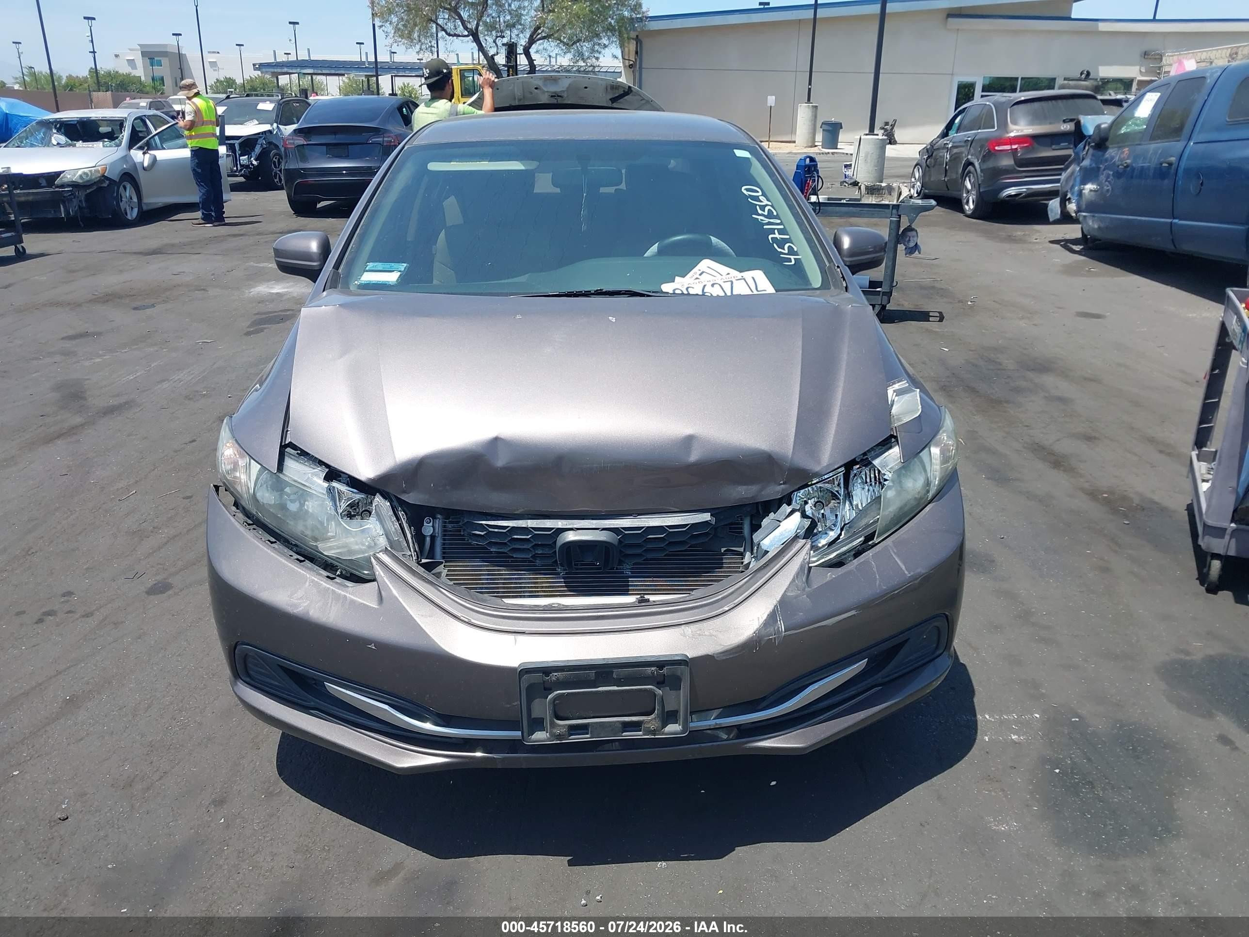 2015 Honda Civic Lx Gray vin: 19XFB2F58FE239685