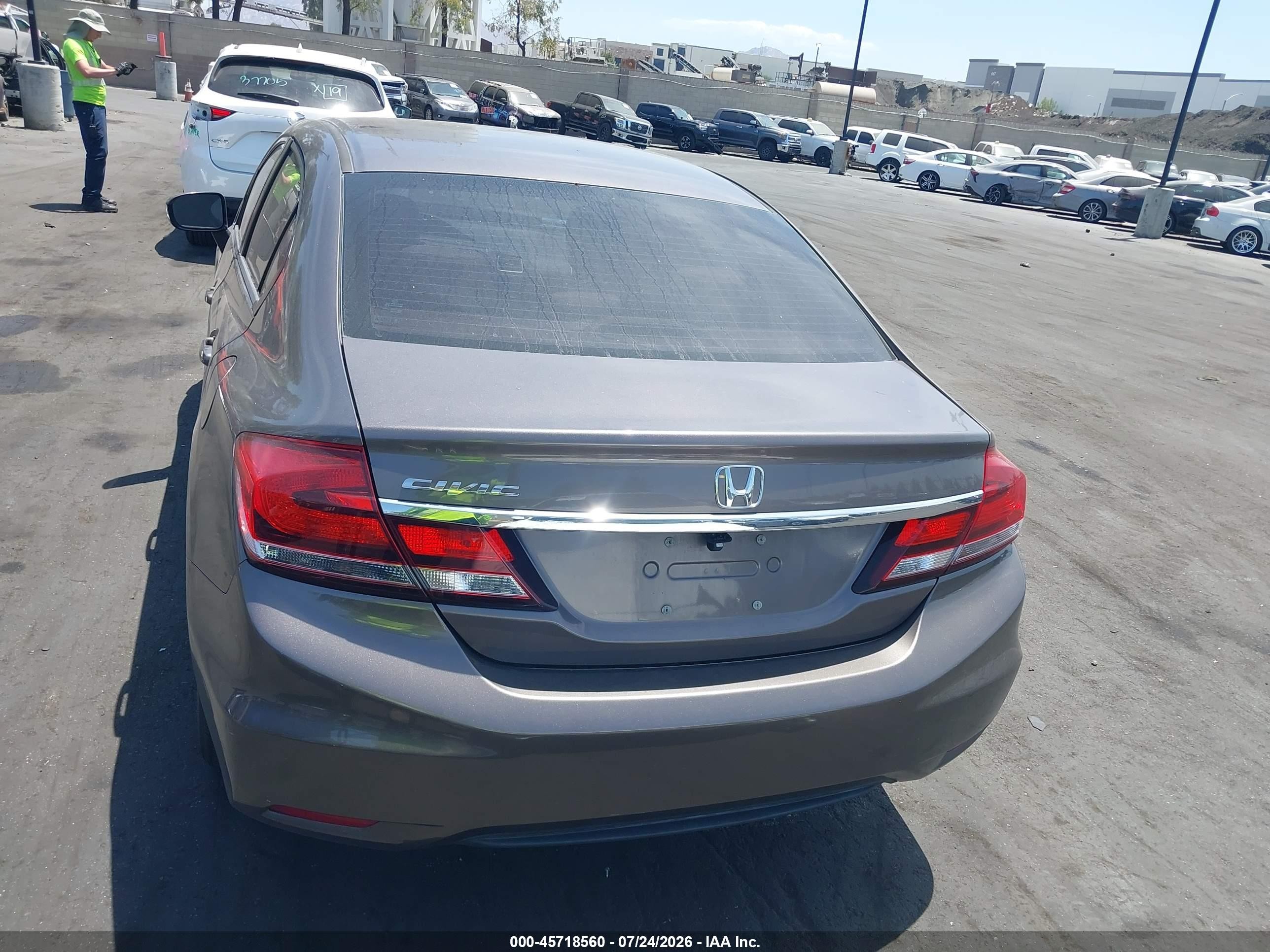 2015 Honda Civic Lx Gray vin: 19XFB2F58FE239685
