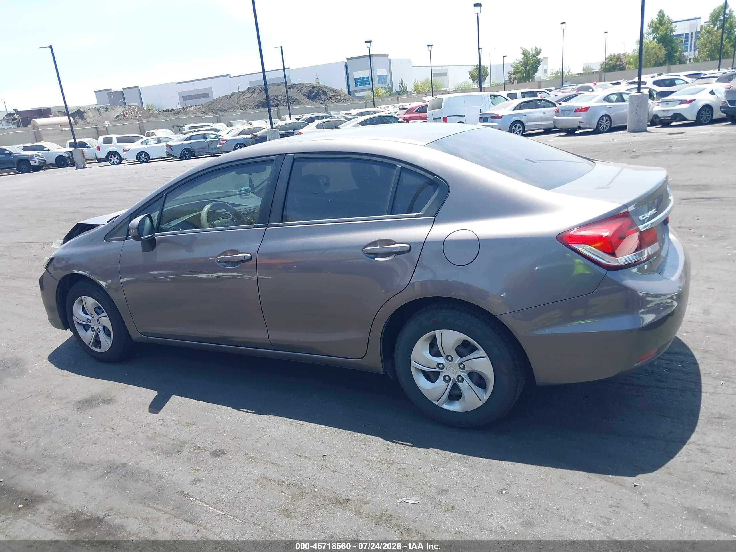 2015 Honda Civic Lx Gray vin: 19XFB2F58FE239685