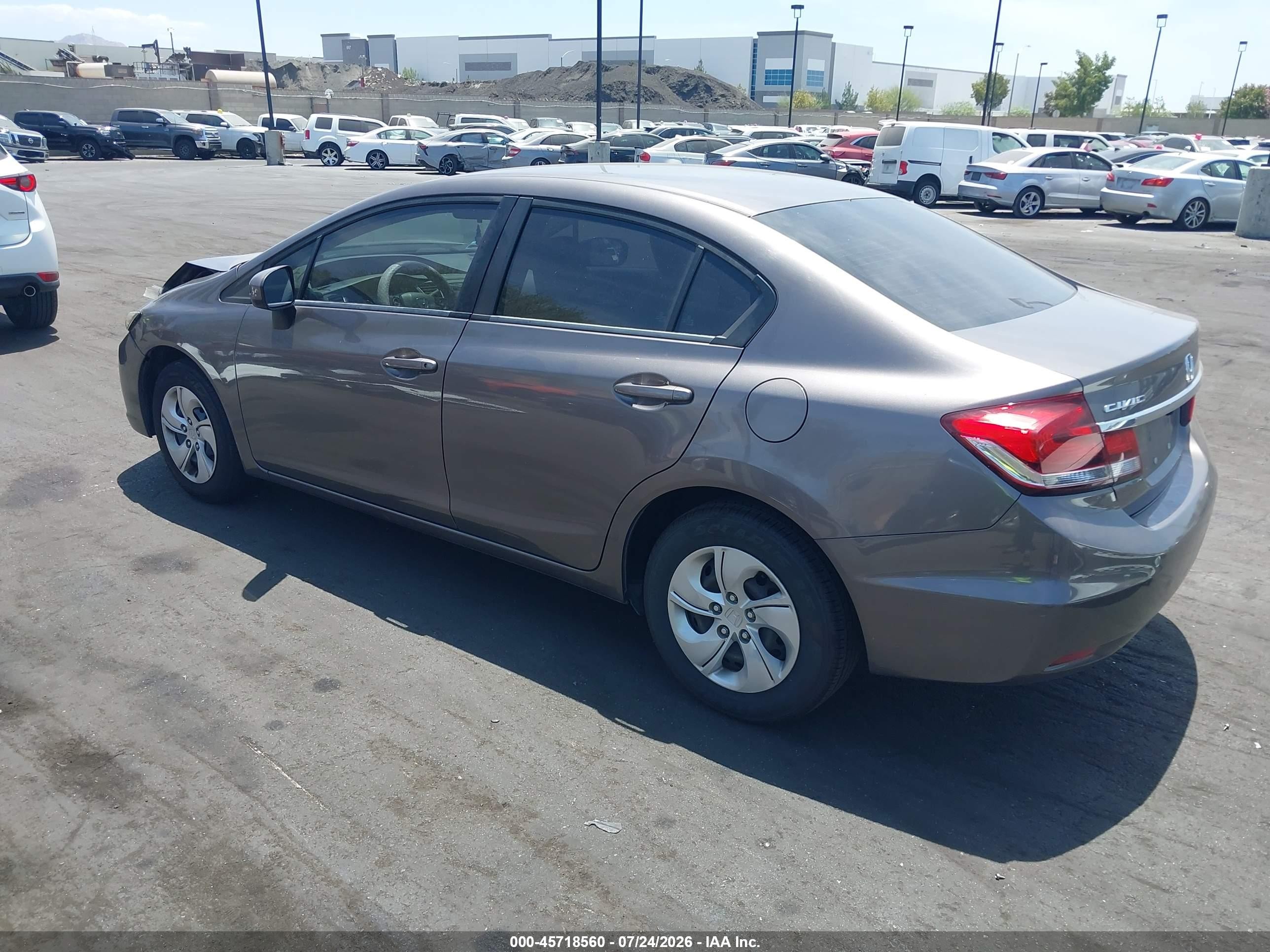 2015 Honda Civic Lx Gray vin: 19XFB2F58FE239685