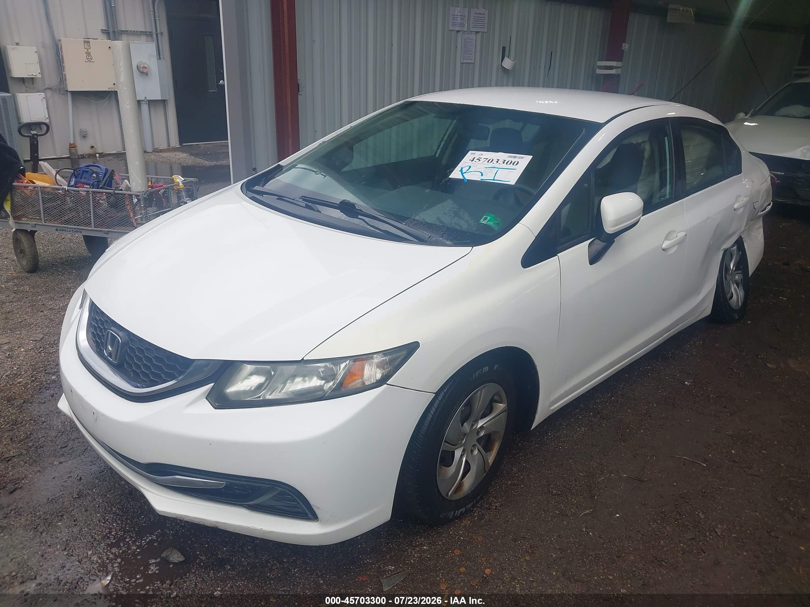 2015 Honda Civic Lx White vin: 19XFB2F58FE269298