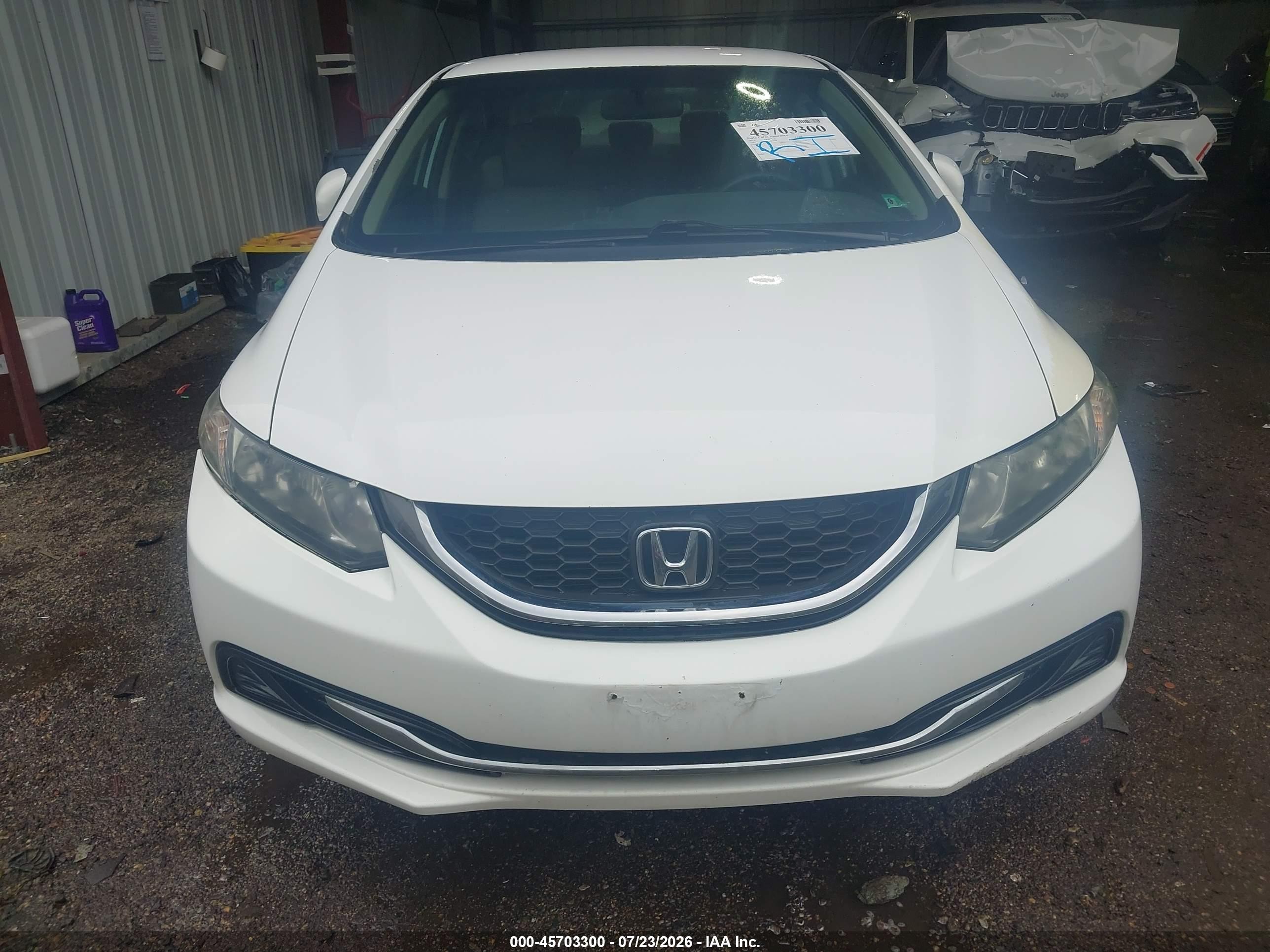 2015 Honda Civic Lx White vin: 19XFB2F58FE269298