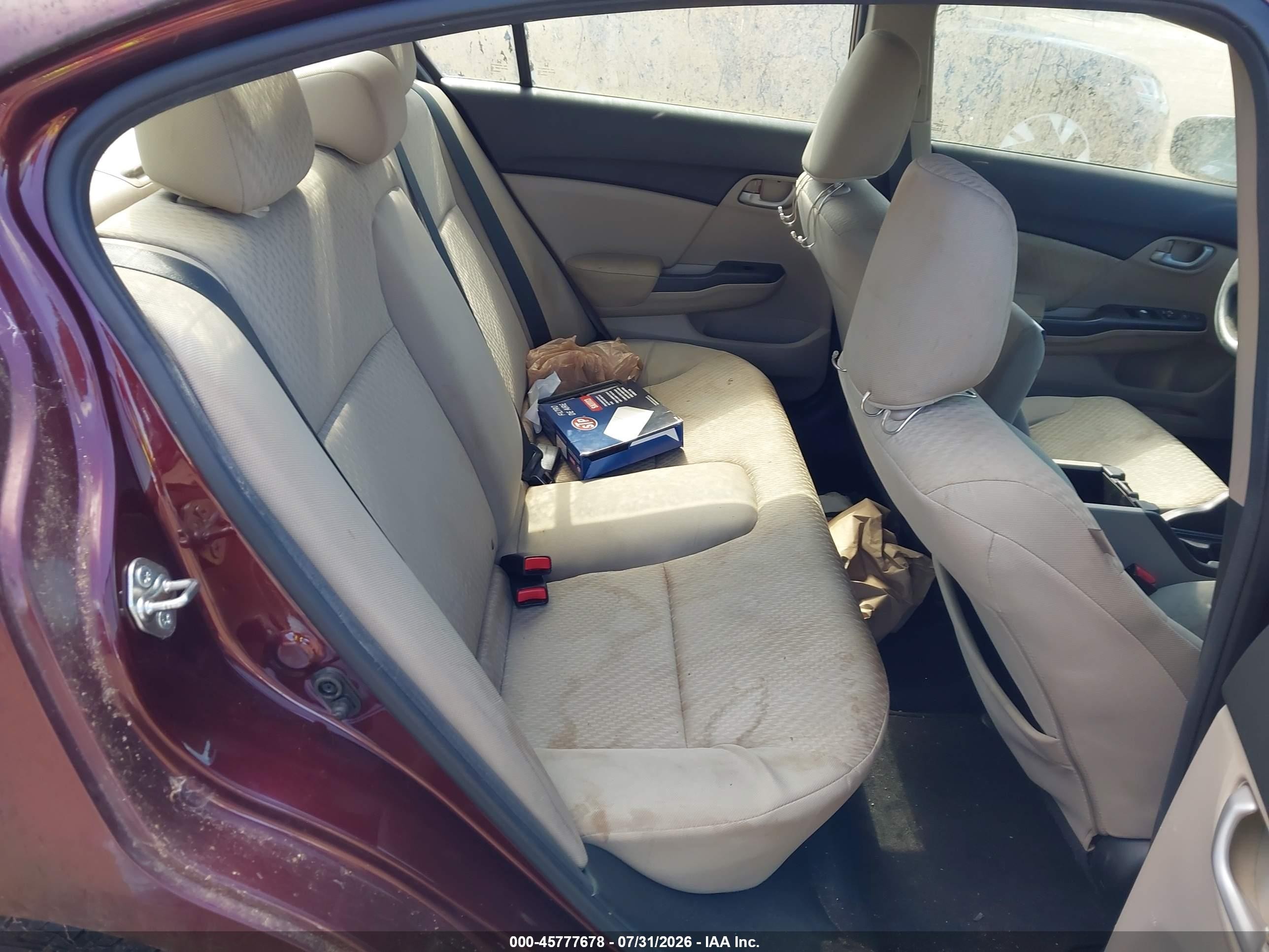 2015 Honda Civic Lx Burgundy vin: 19XFB2F58FE277921