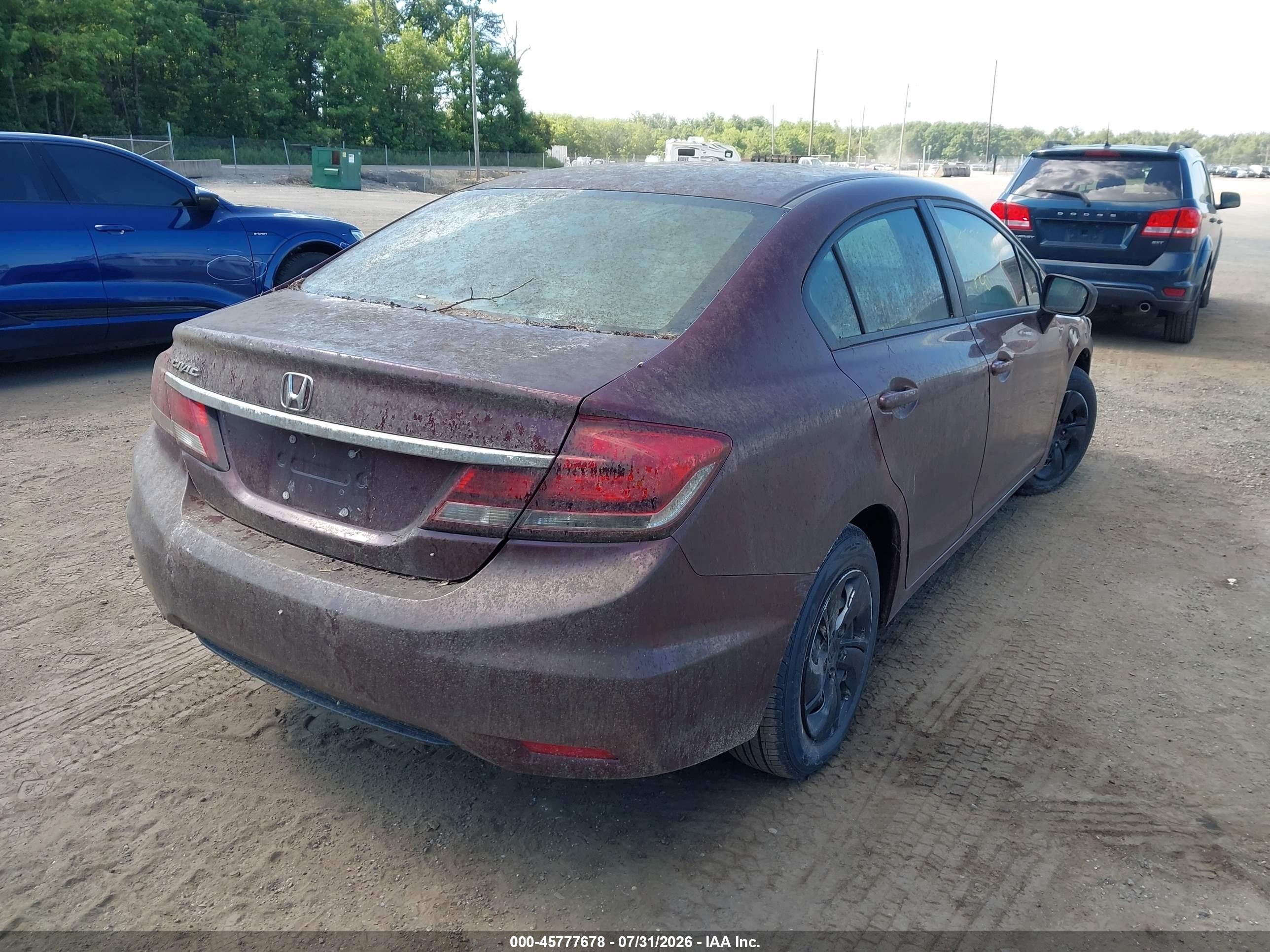 2015 Honda Civic Lx Burgundy vin: 19XFB2F58FE277921