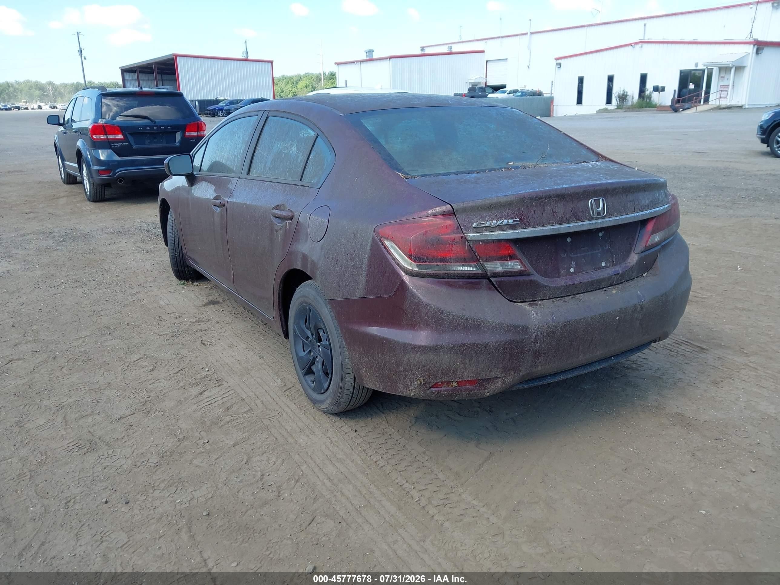 2015 Honda Civic Lx Burgundy vin: 19XFB2F58FE277921