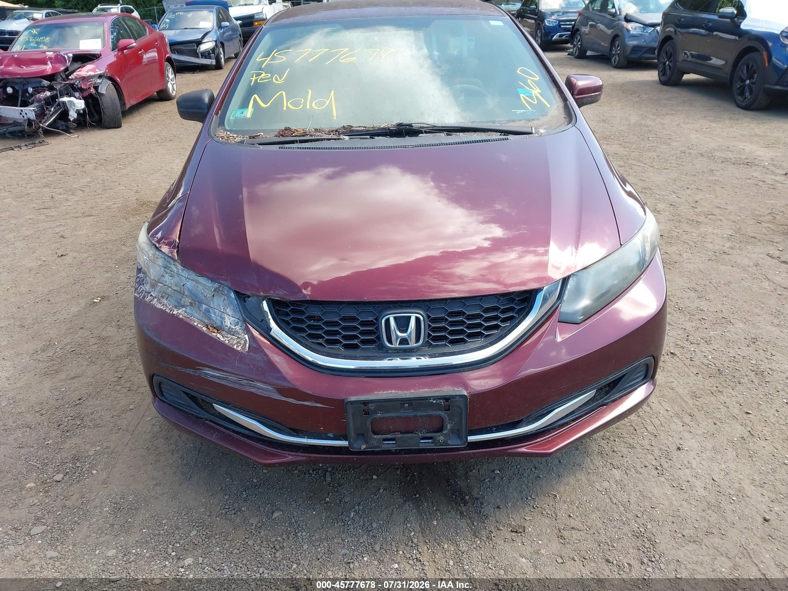 2015 Honda Civic Lx Burgundy vin: 19XFB2F58FE277921