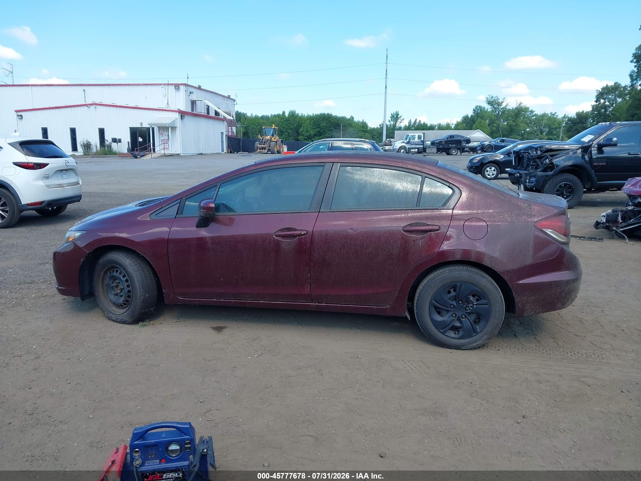 2015 Honda Civic Lx Burgundy vin: 19XFB2F58FE277921