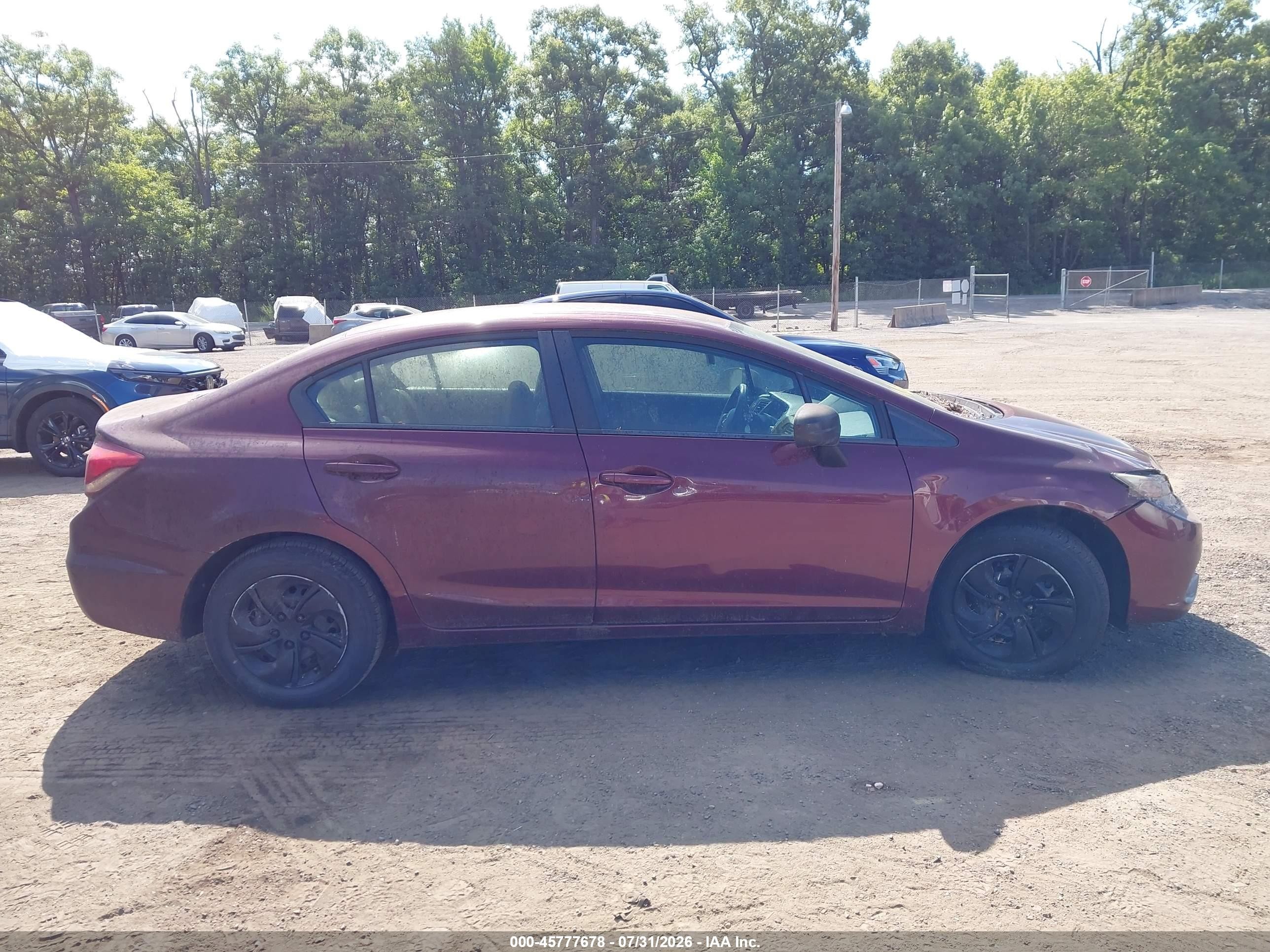 2015 Honda Civic Lx Burgundy vin: 19XFB2F58FE277921