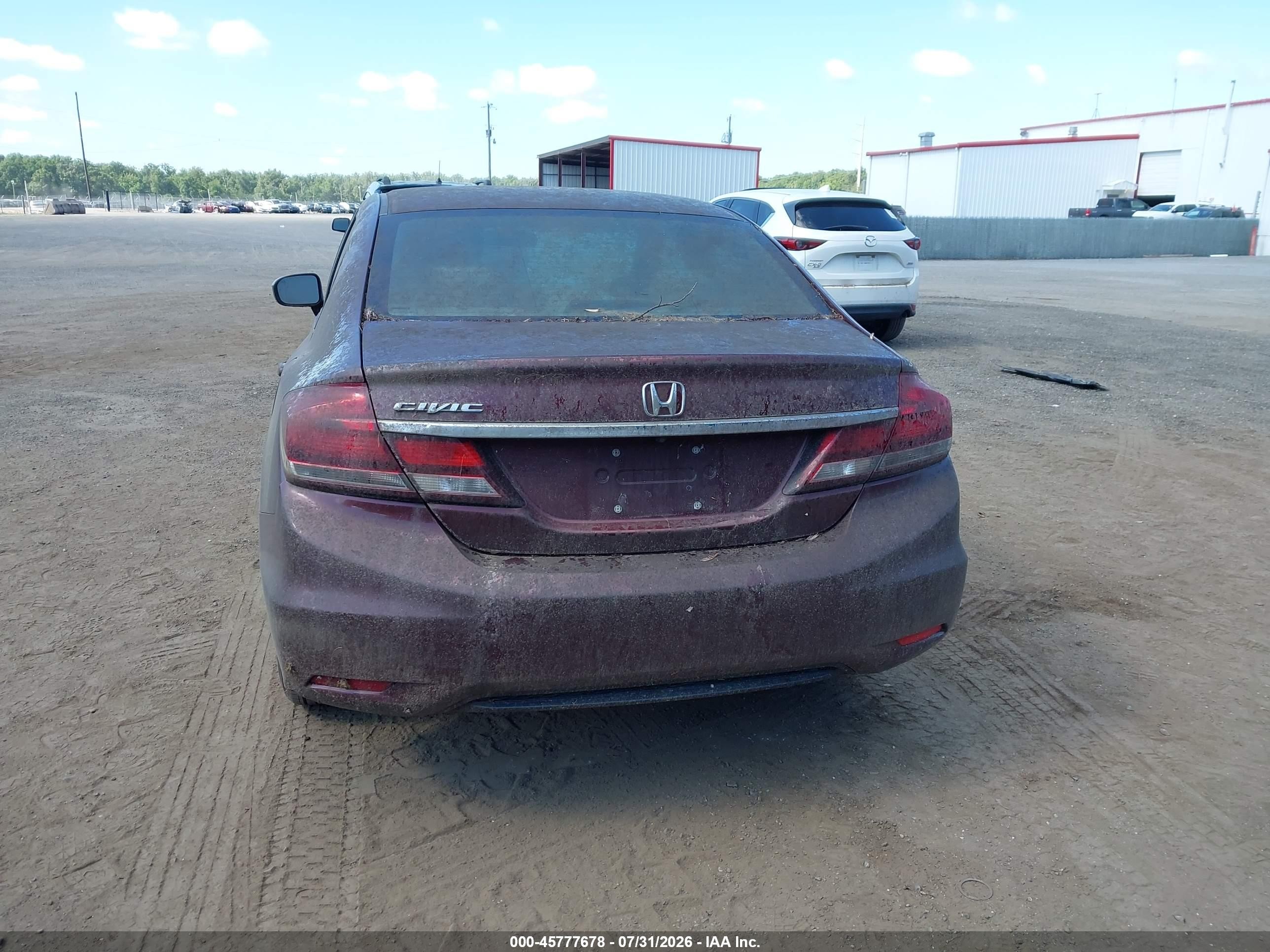 2015 Honda Civic Lx Burgundy vin: 19XFB2F58FE277921