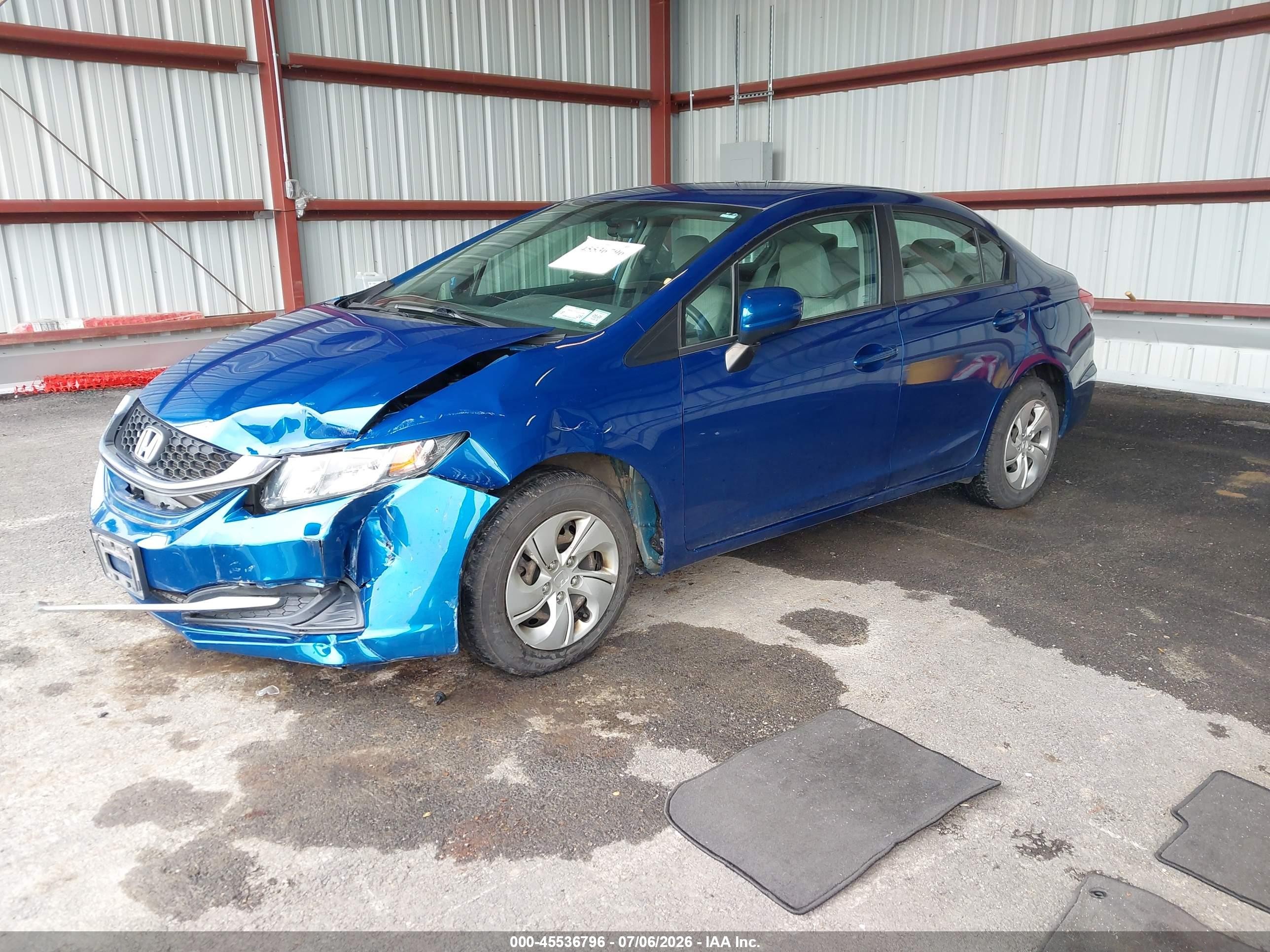 2015 Honda Civic Lx Blue vin: 19XFB2F58FE280754