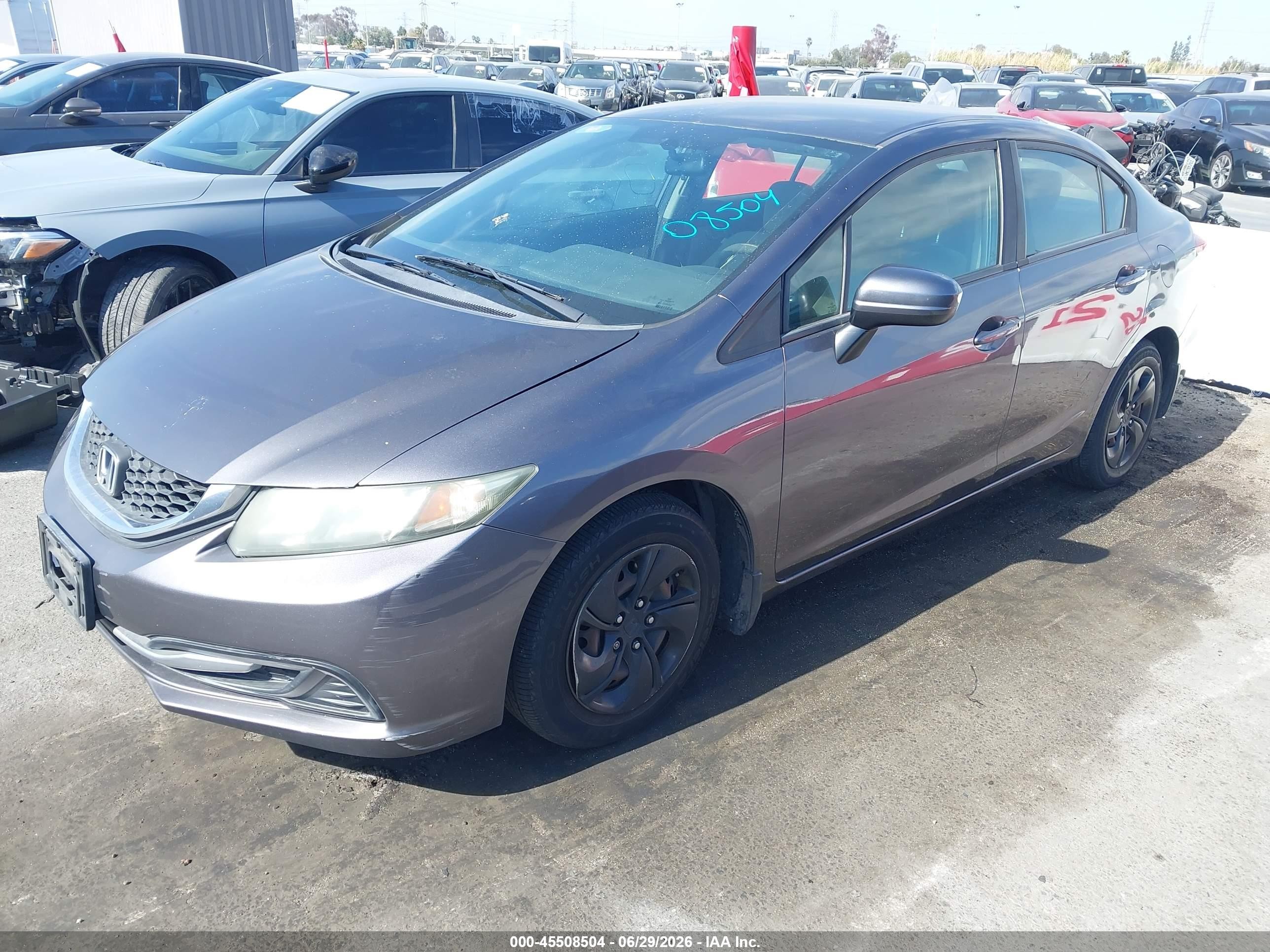 2015 Honda Civic Lx Gray vin: 19XFB2F58FE705423